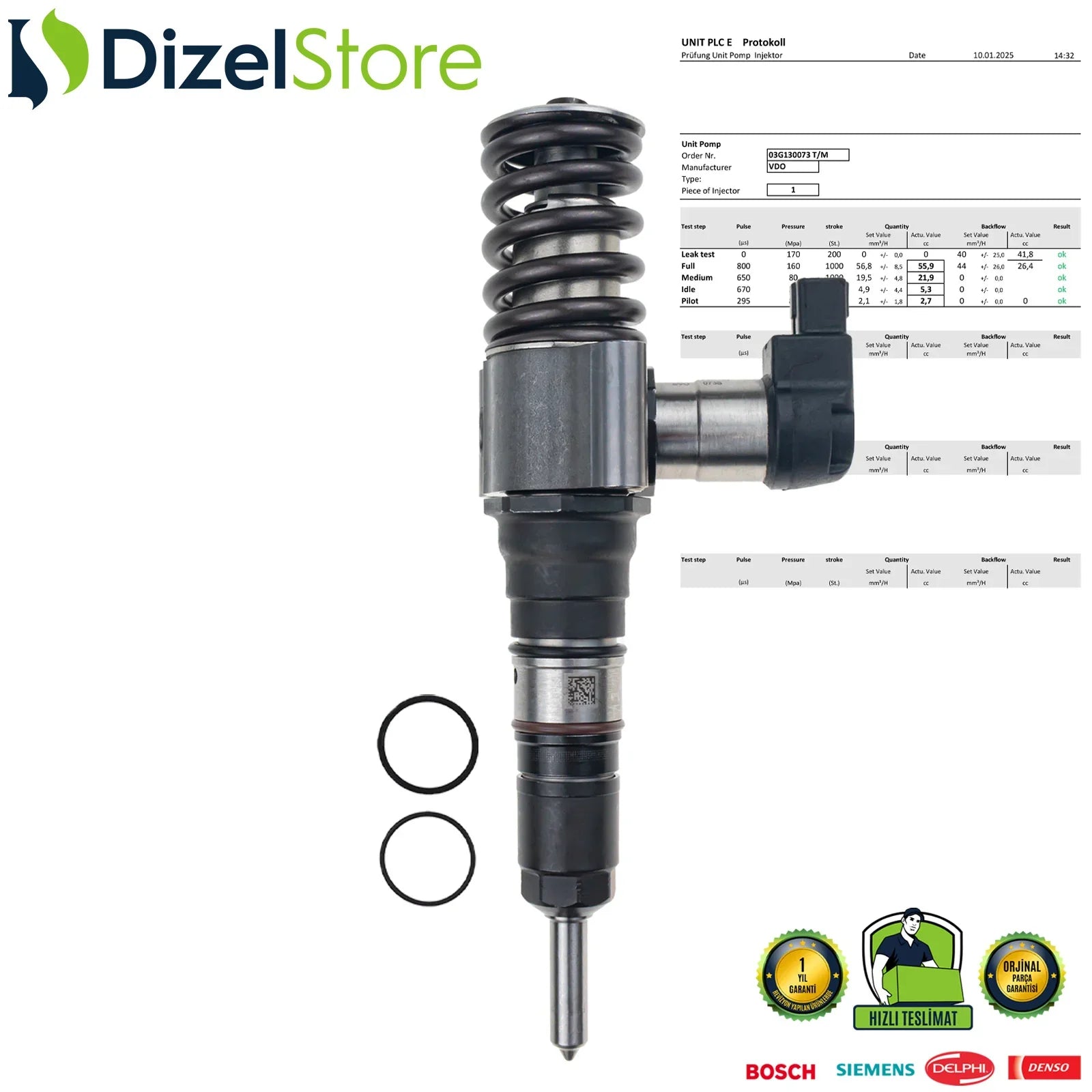 03G130073T Dizel Enjektör Skoda Seat Audi VW Passat Touran 2.0 TDI 03G130073M - Dizel Store