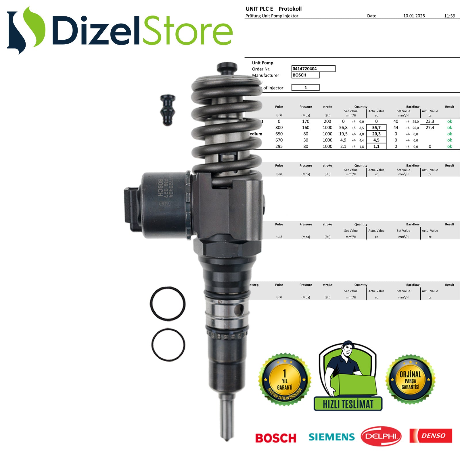 AUDİ A3 A4 A6 2.0 TDI BKD ENJEKTÖR 0414720404 - 03G130073G