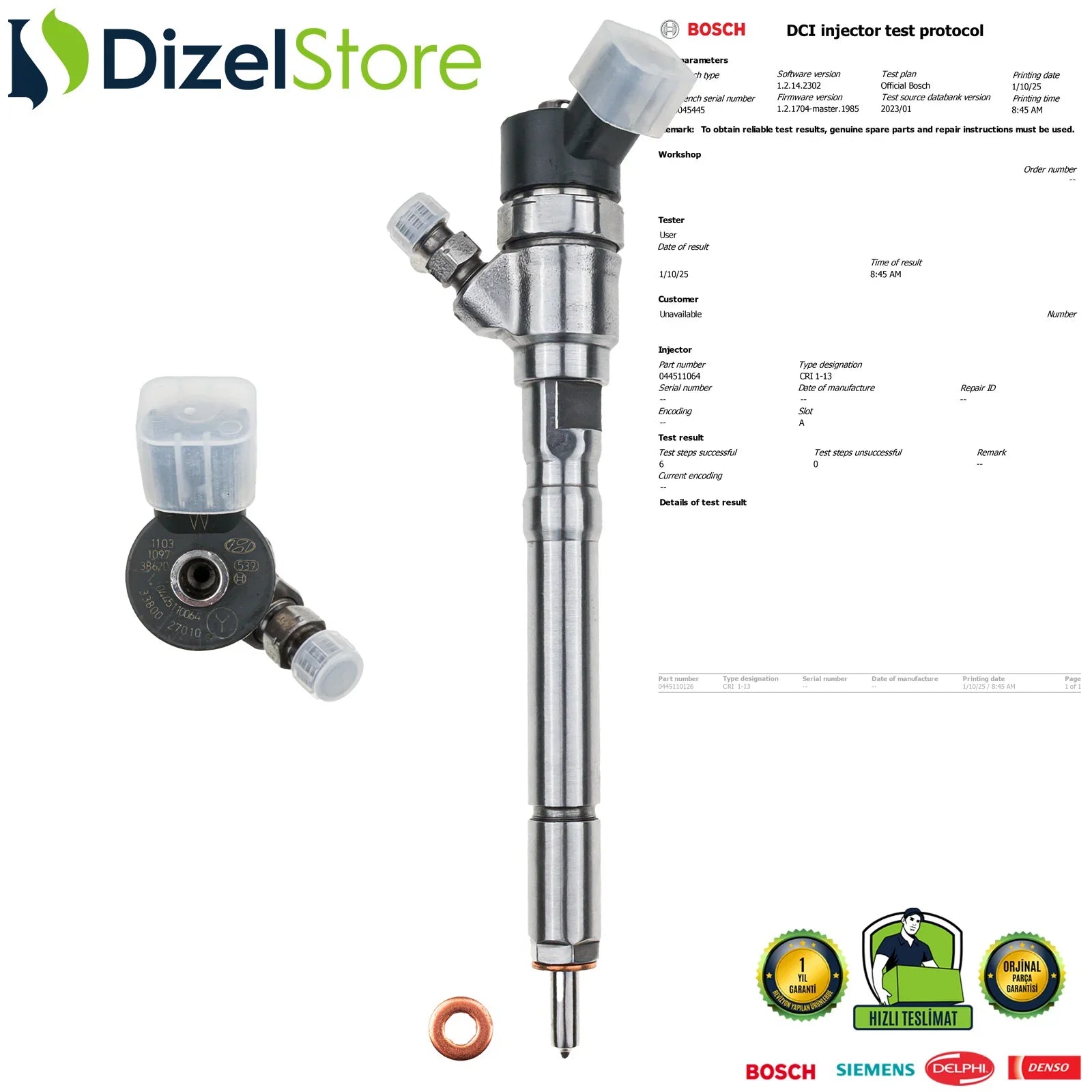 0445110064 Bosch Enjektör Hyundai Accent 1.5 CRDi Kia Carens 2.0 CRDi 33800-27000 - Dizel Store