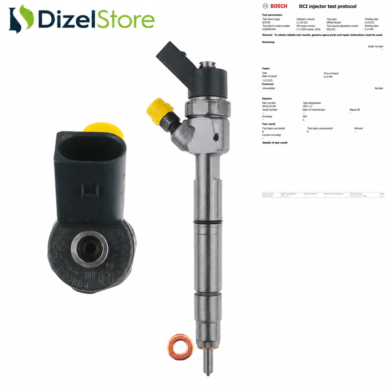 0445110198 Bosch Dizel Yakıt Enjektörü – Mercedes-Benz Vaneo 1.7 CDI OEM Parça No: A 668 070 08 87