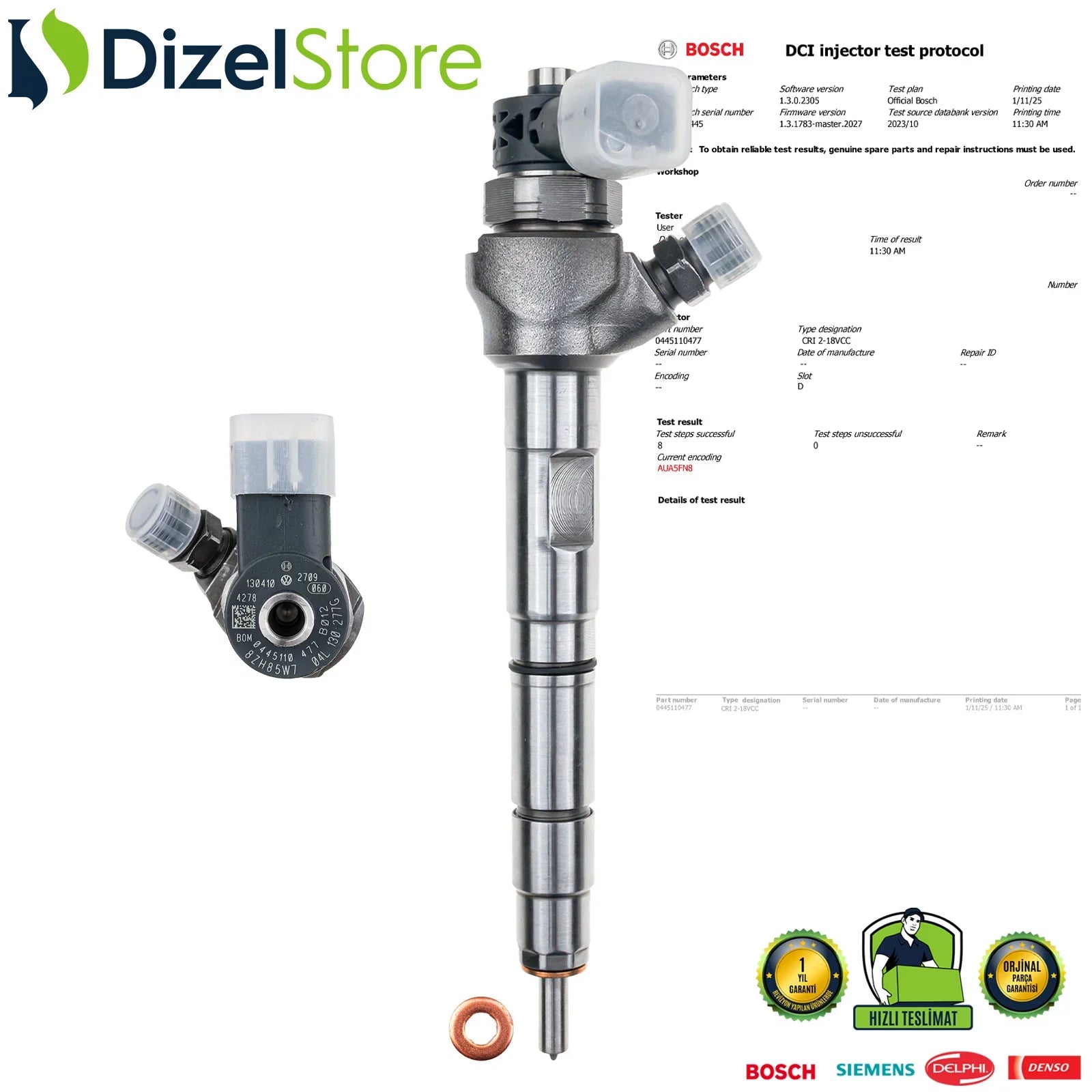 0445110477 Bosch Enjektör Audi Seat Skoda VW Golf 1.6 TDI 04L130277AJ - Dizel Store