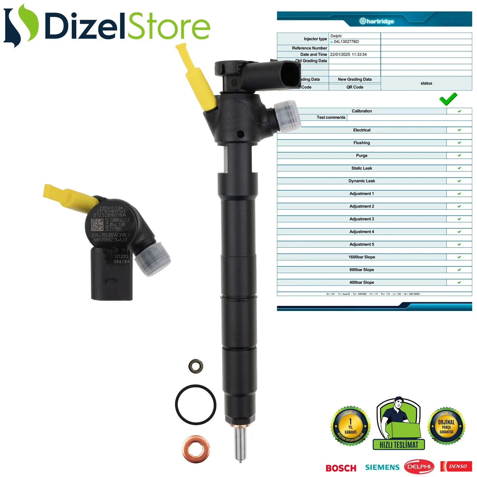 04L130277BD Delphi Enjektör Audi A3 Seat Arona Skoda Octavia 1.6 TDI 28565336 - Dizel Store