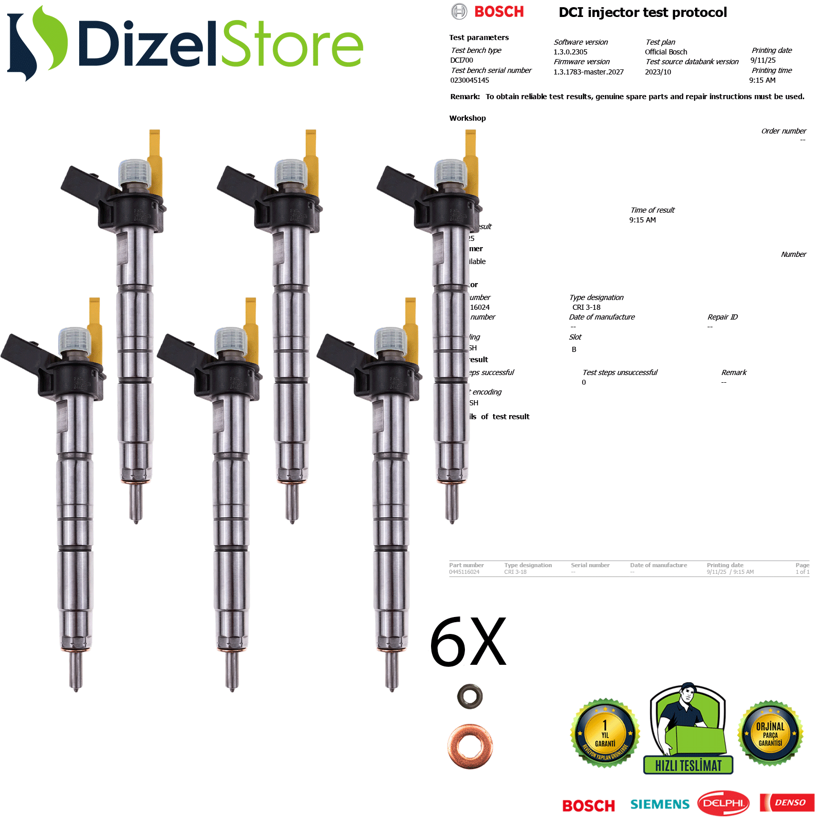 6X BMW 3 SERİ x5 3.0 0445116024 7805428