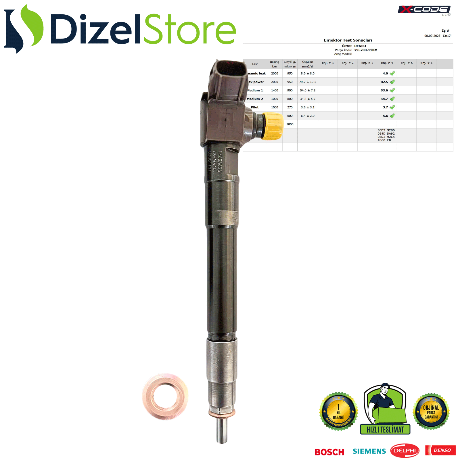 1465A626 Mitsubishi L200 2.2 Dizel Euro 6 Enjektör Denso 295700-1100