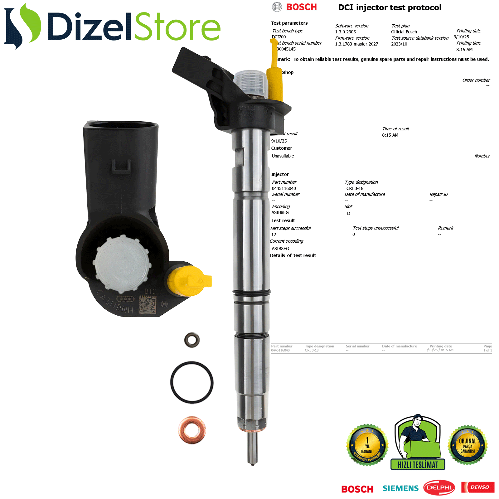 AUDİ A4 3.0 TDI BOSCH 0445116040 059130277CC