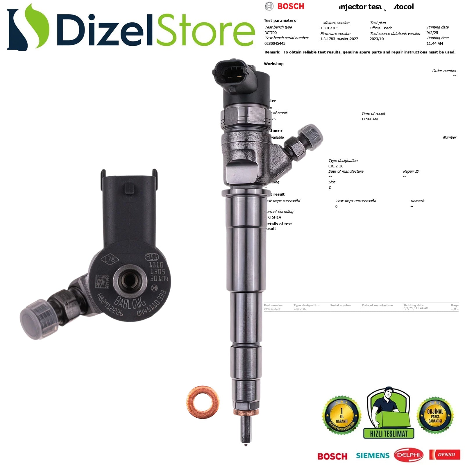 RENAULT OPEL MASTER TRAFIC 2.0 CDTI DCI 0445110634 95518865