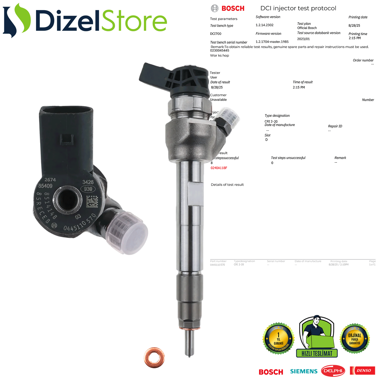 0445110570 BMW B47 - F20 - F30 - F10 2.0 13538514148