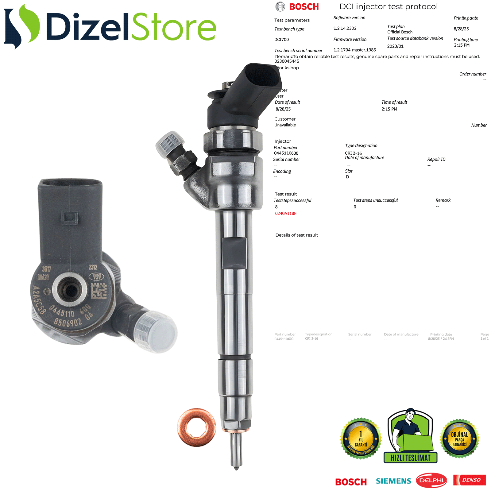 MINI COOPER BMW E81 116 d 0445110600 13 53 8 506 902