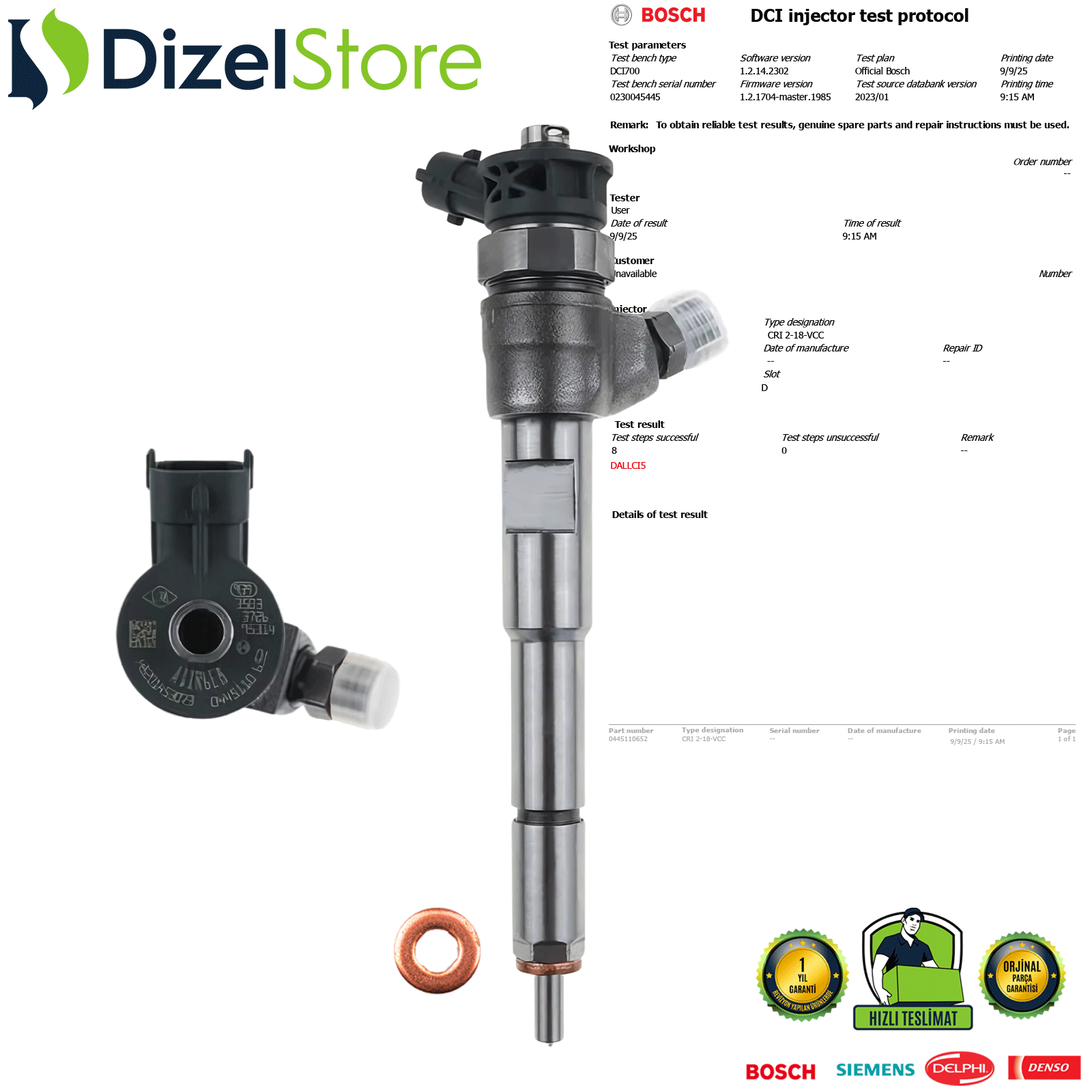 RENAULT CLİO 4 SYMBOL 4 DACİA EURO5 MOTOR 1.5 Dci 0445110652 H8201108033