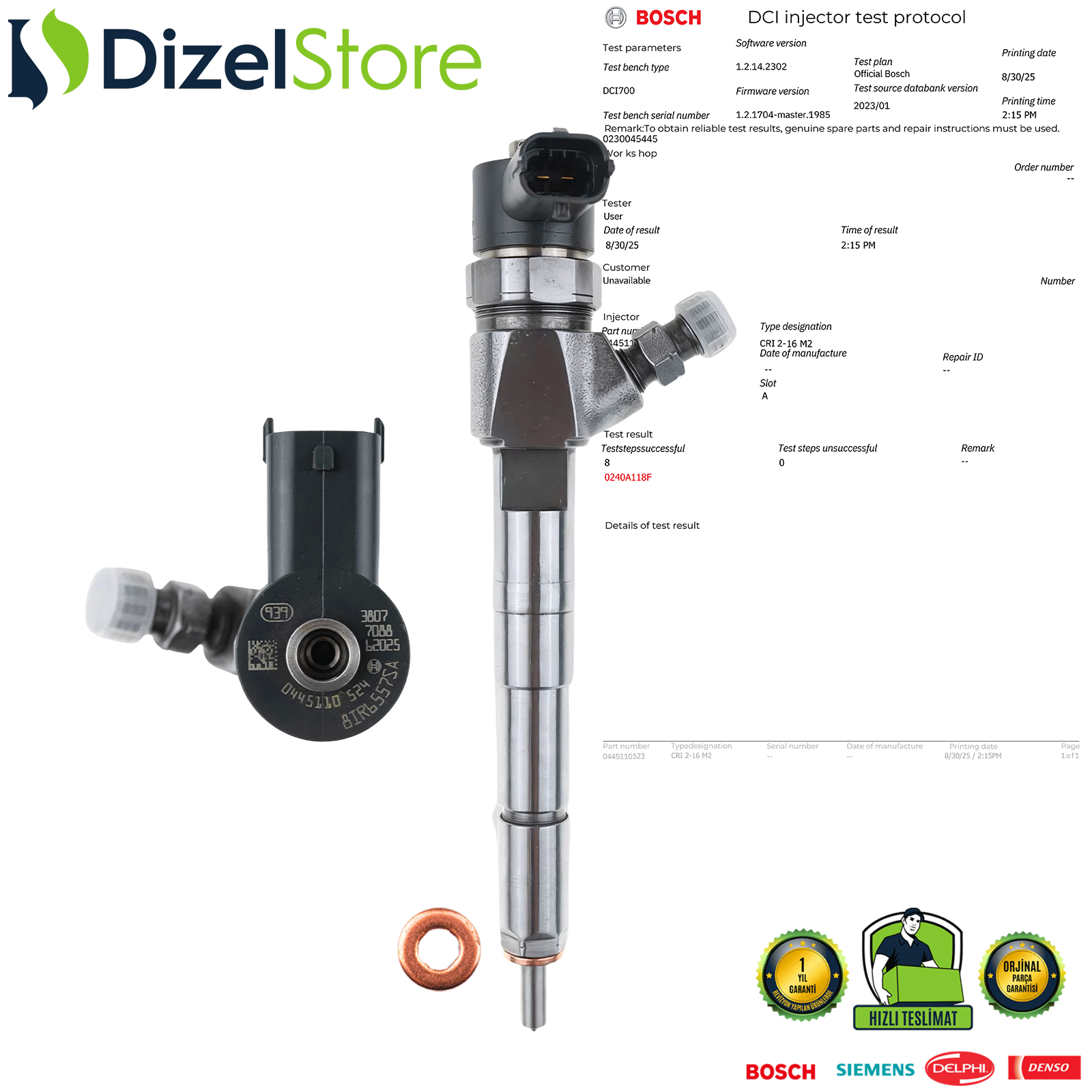 FİAT EGEA DOBLO 1.6 CDTI Multijet EURO 6 55246223 0445110524