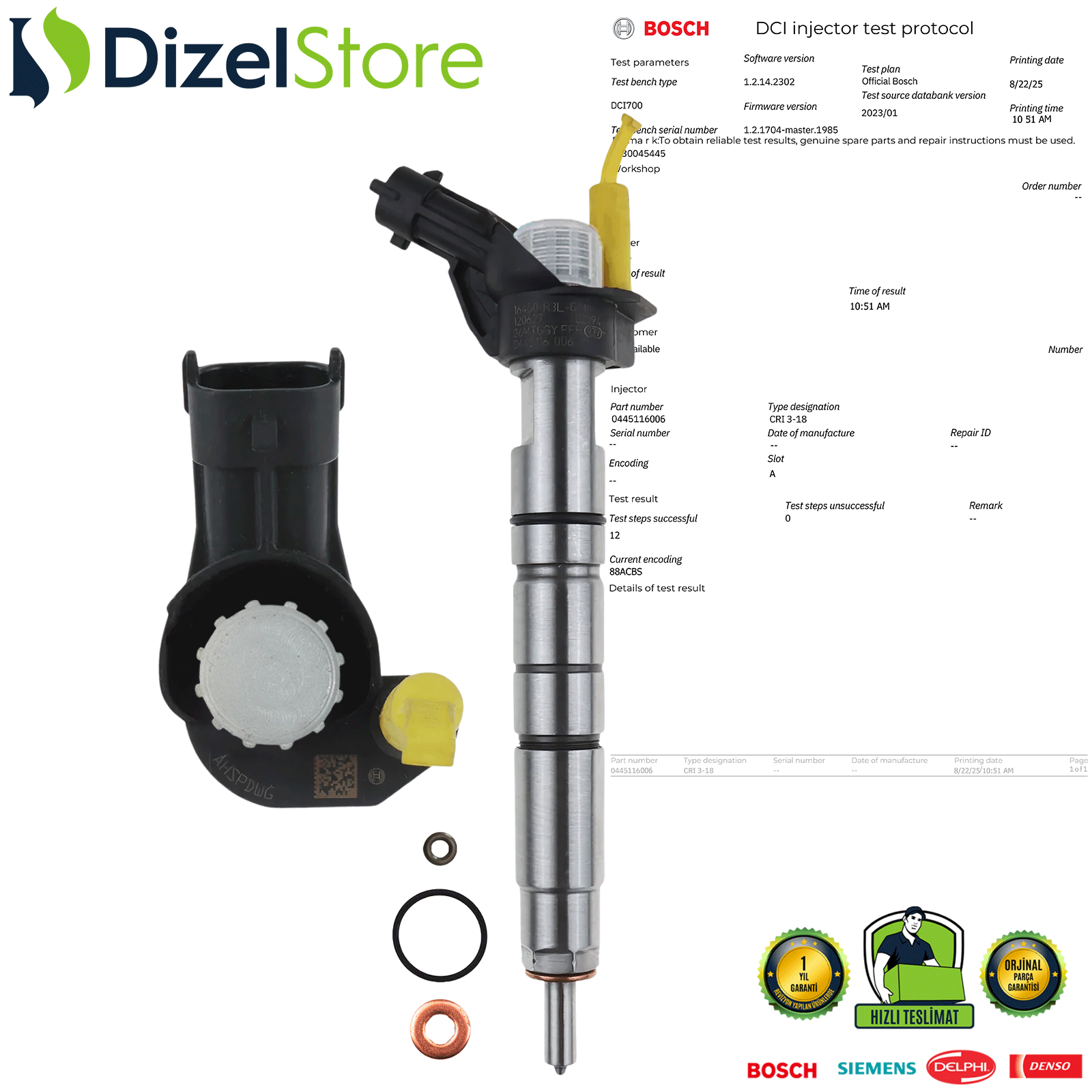 HONDA CIVIC / CR-V 3 / ACCORD 2.2 0445116006 16450-R3L-G01