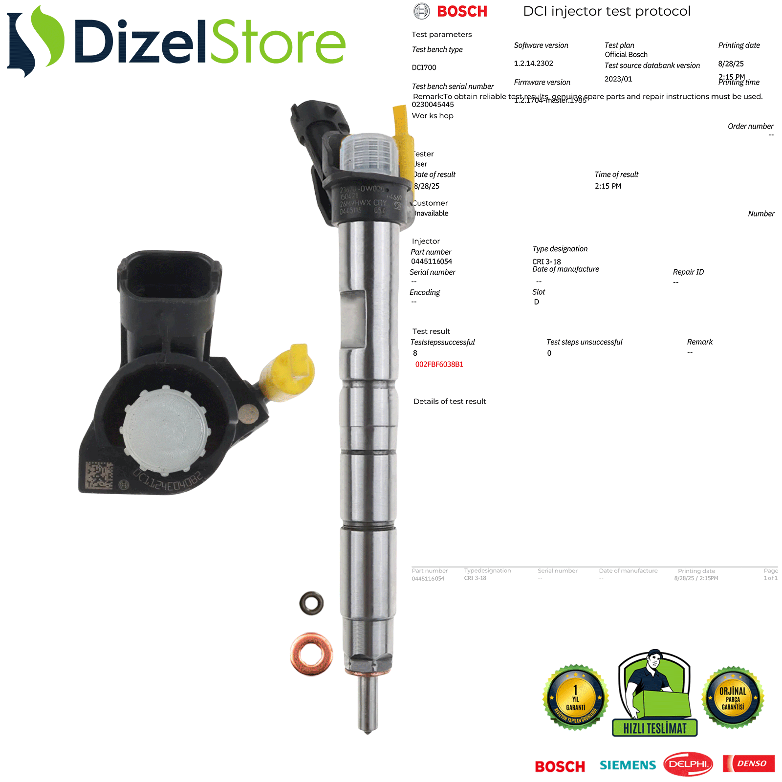 TOYOTA COROLLA 1.4 D4-D BOCSH 0445116054 236700W020