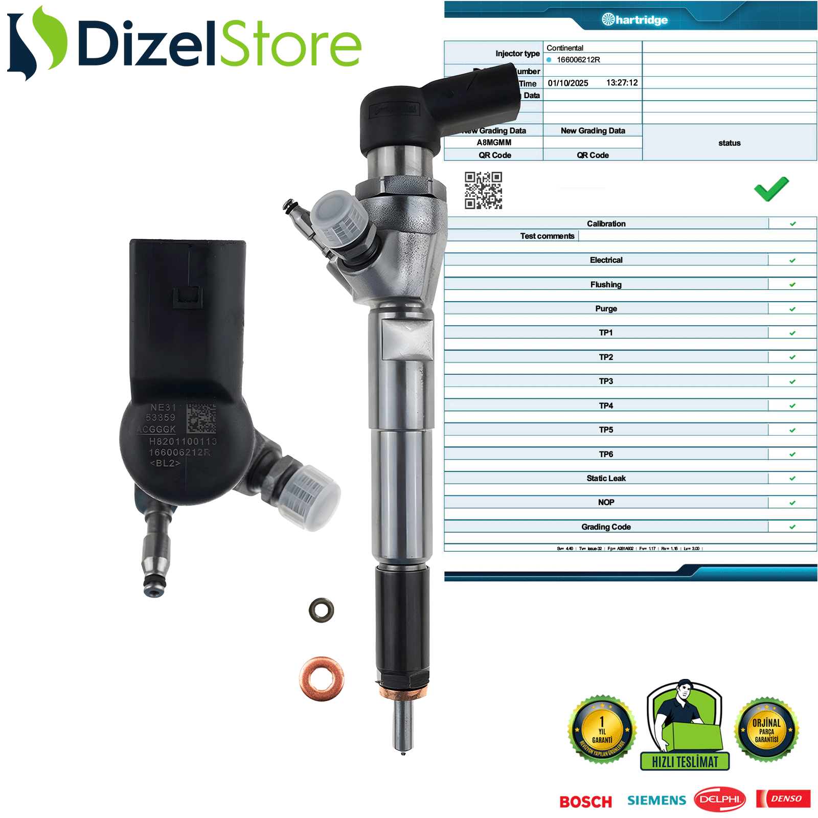 RENAULT MEGANE 4 SİEMENS ENJEKTÖR 1.5 dCi H8201100113 166006212R