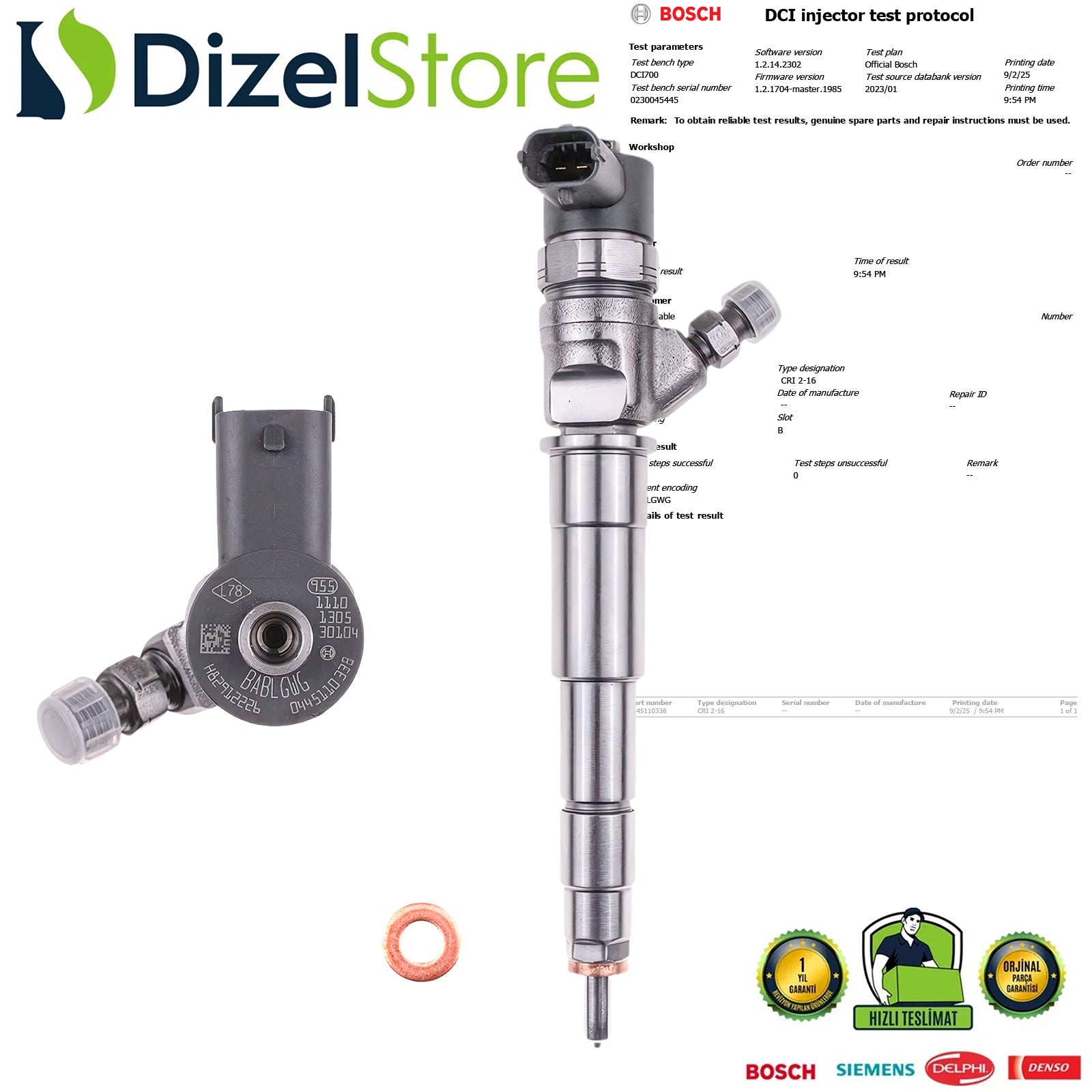 RENAULT TRAFIC 2 2.0 CDTI DCI 0445110338 93198683