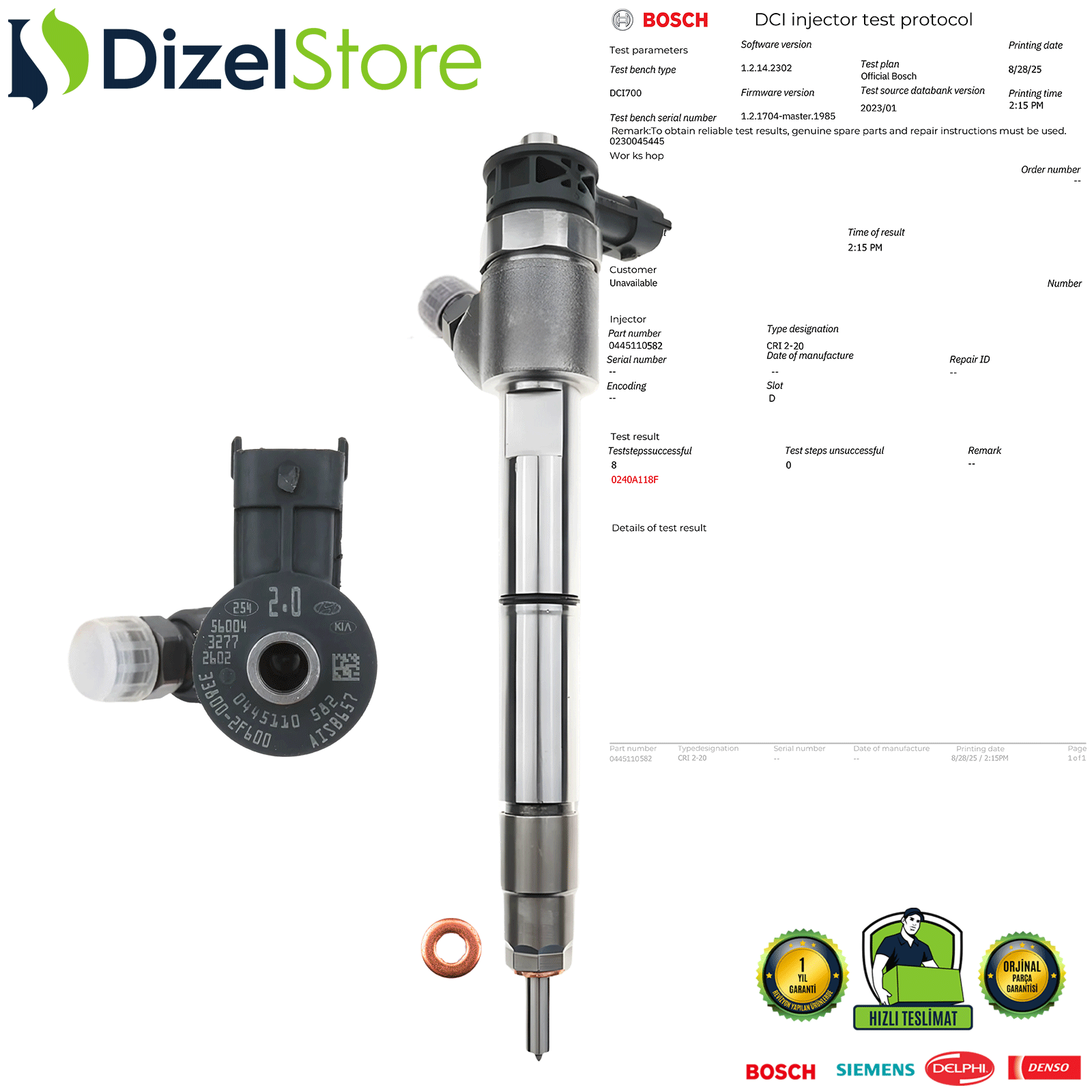 0445110582 Kia Hyundai Tucson 2.0 CRDi 338002F600