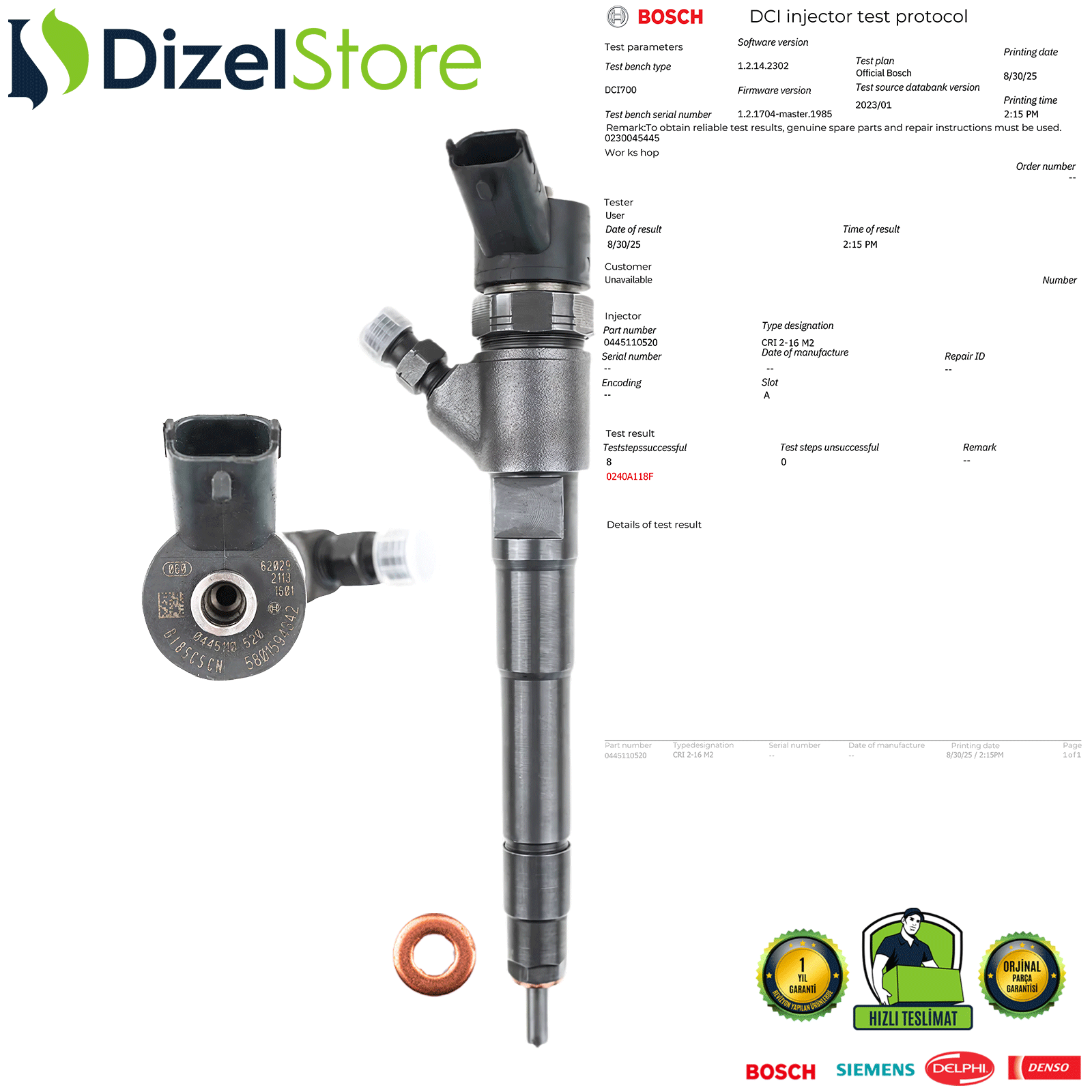 FİAT DUCATO 2.3D EURO 5 ENJEKTÖR 0445110520 - 504389548