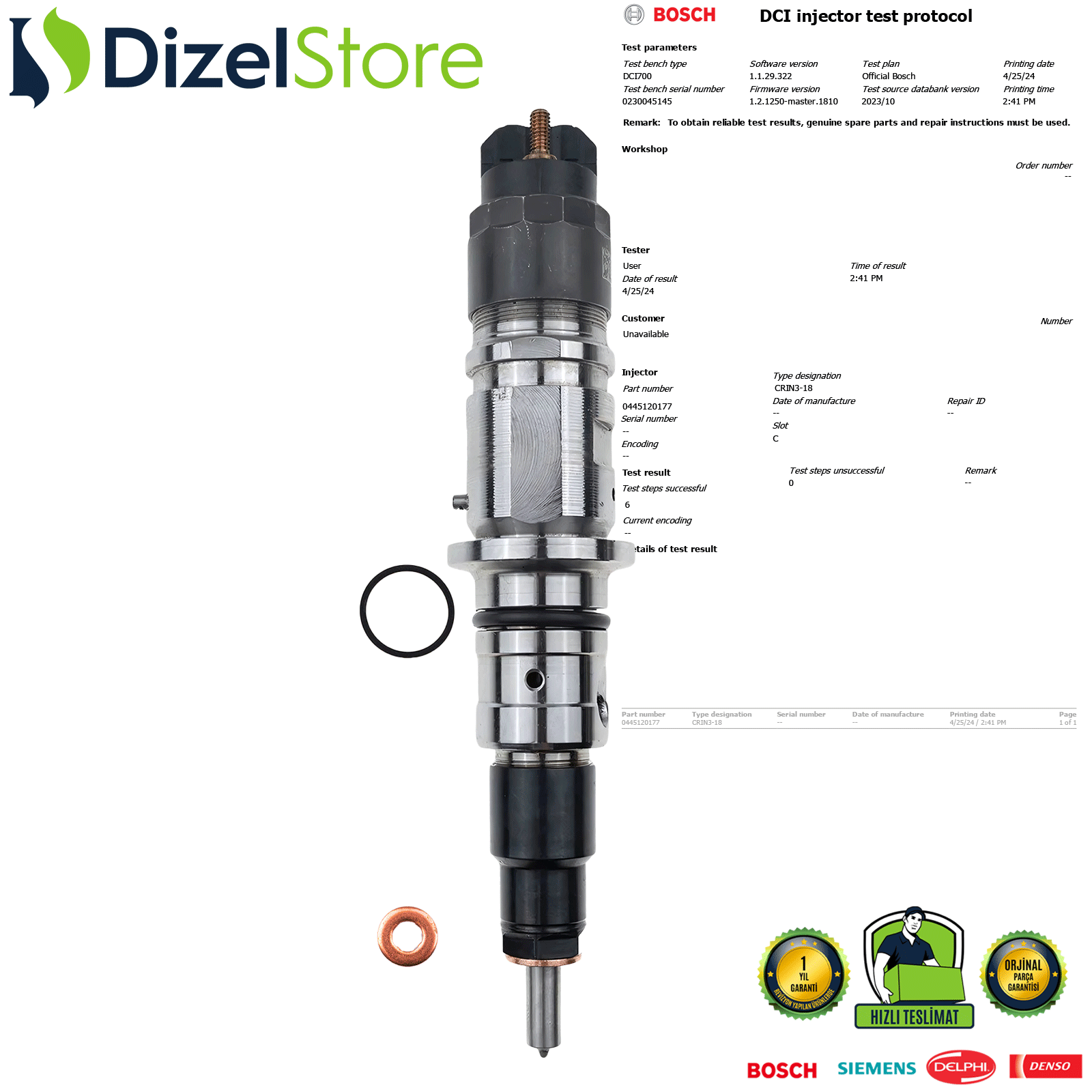 DOGE KOMATSU CUMMINS 4.5L 6.7L 0445120177 0986435697