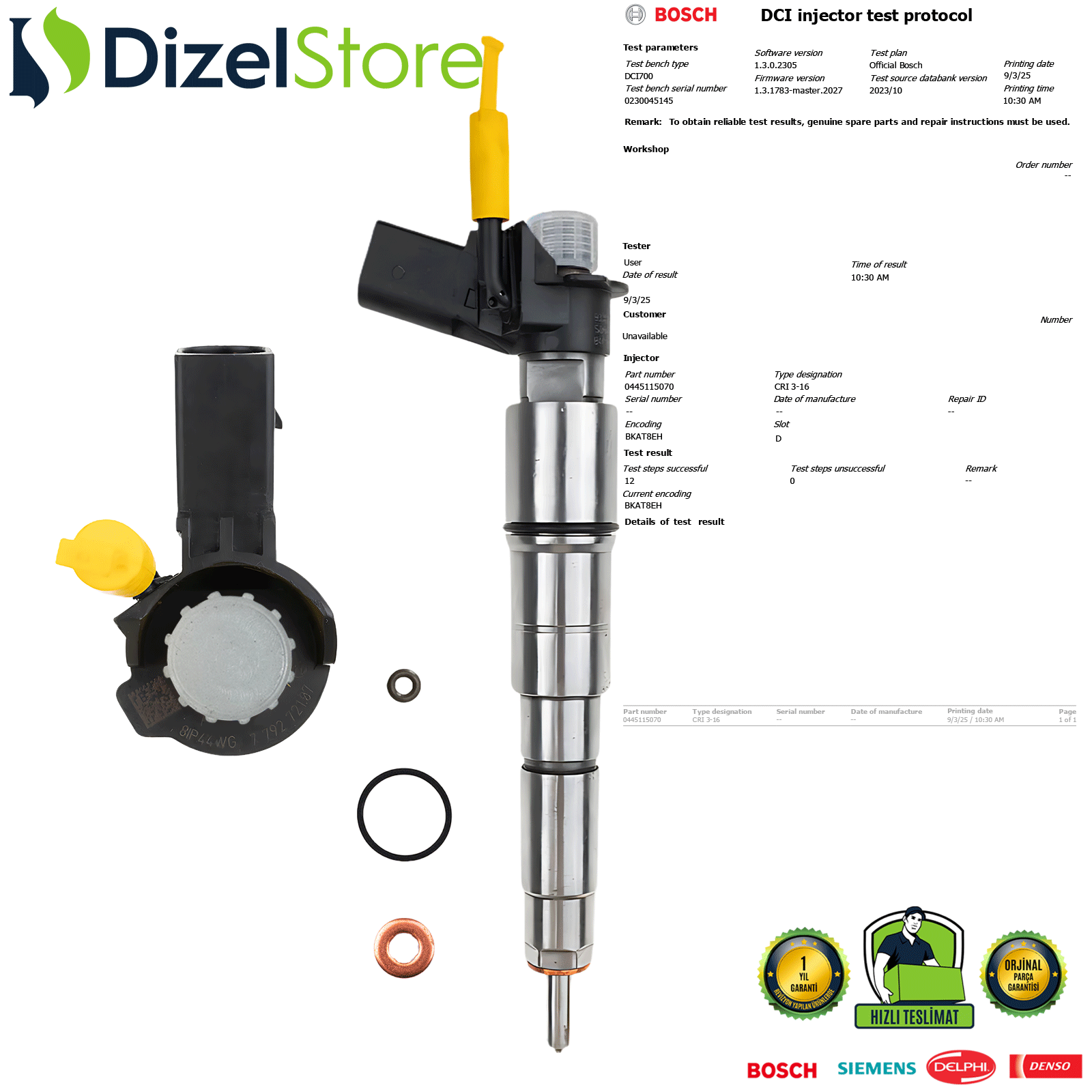 BMW 3,0 D 6 SİLİNDİR 0445115070 0445115008