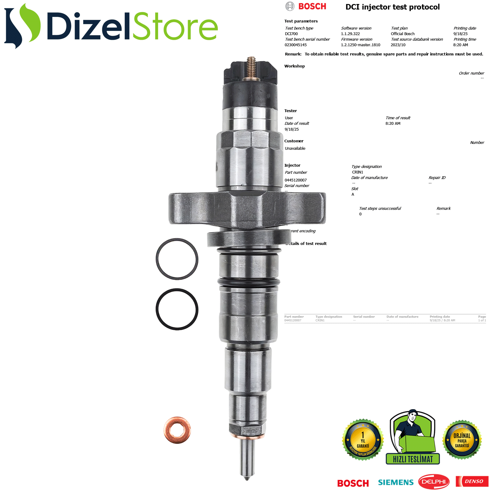 DAF-IVECO-EURO CARGO 5.9L-3.9L NEF 6,7L 0445120007 0986435508