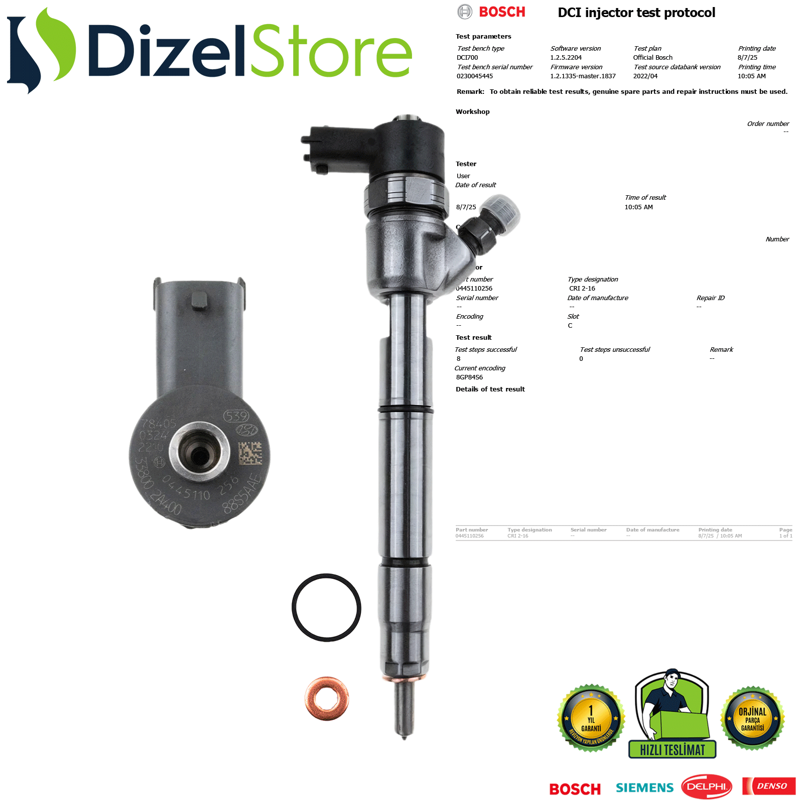 HYUNDAI ACCENT 1.5 CRDi ENJEKTÖR 0445110256 33800-2A400