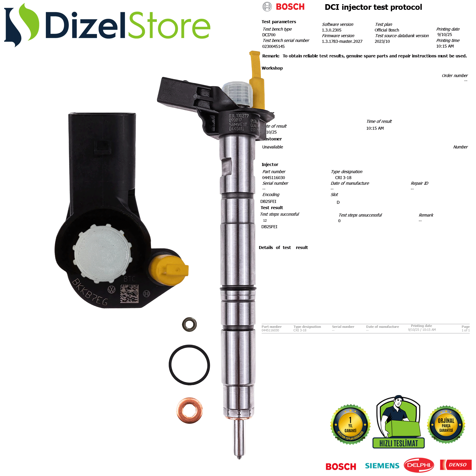 AUDI SEAT SKODA VW 2.0TDI 0445116030 03L130277