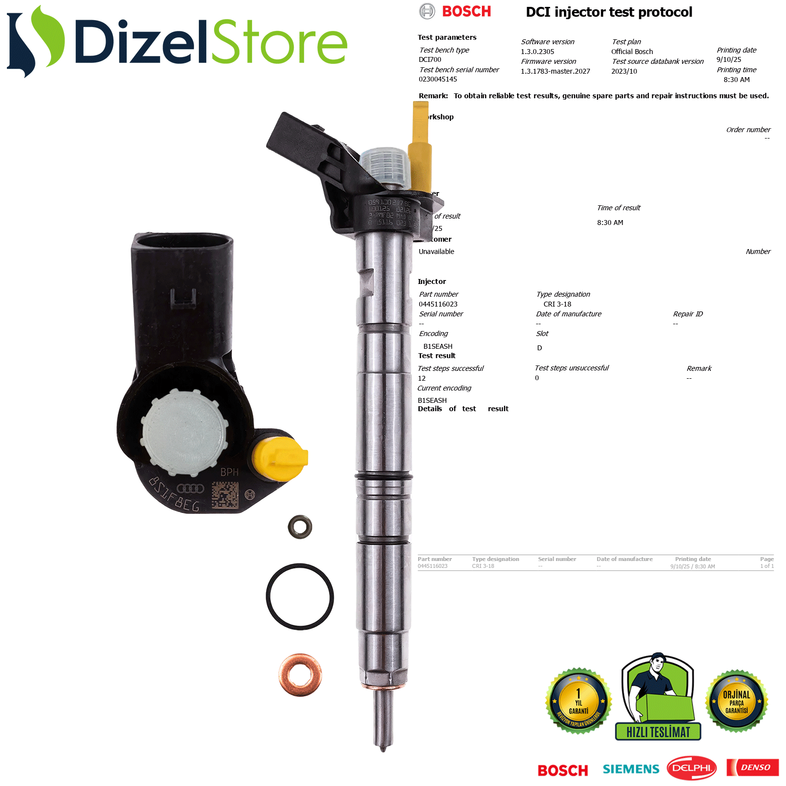 AUDI Q7 A4 A6 2.7/3.0 TDI DİZEL 0445116023 059130277AR