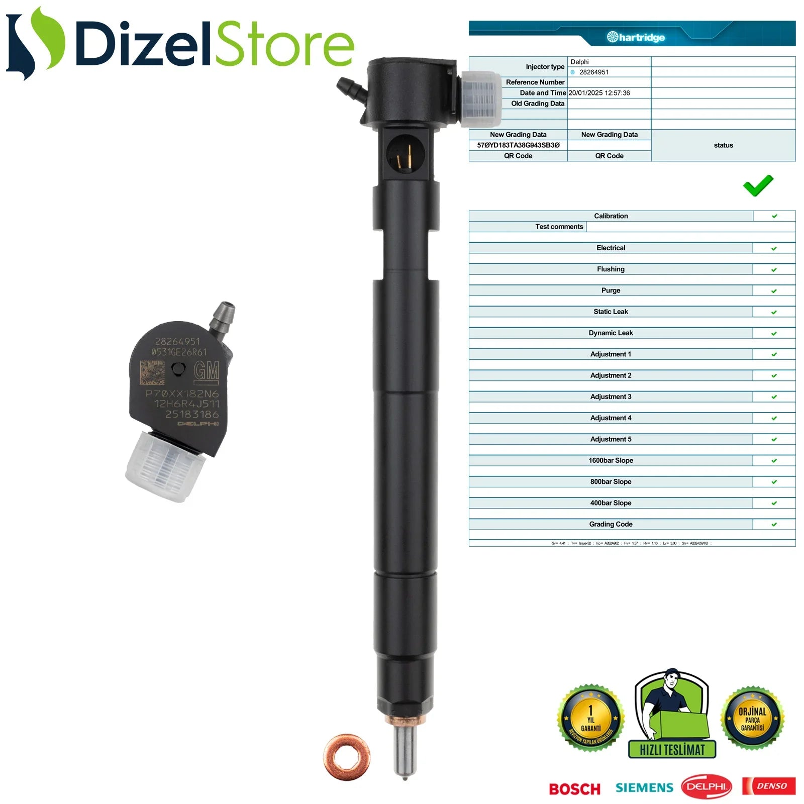 28264951 Delphi Enjektör Opel Antara Chevrolet Captiva 2.2 D 25183186 - Dizel Store