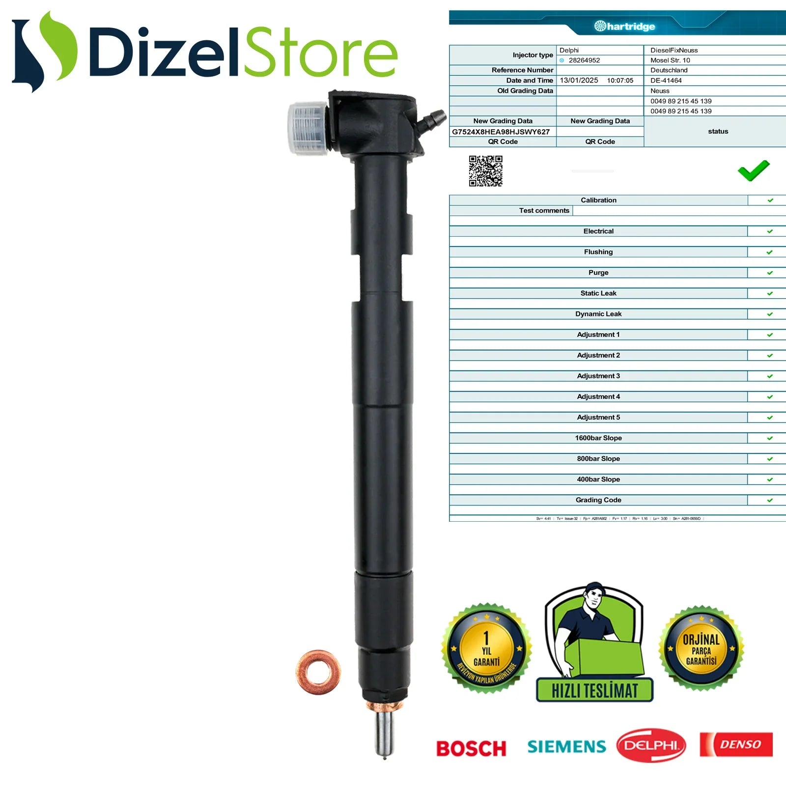 28264952 Delphi Enjektör Opel Chevrolet Orlando Cruze 2.0 V CDI 25183185 - Dizel Store