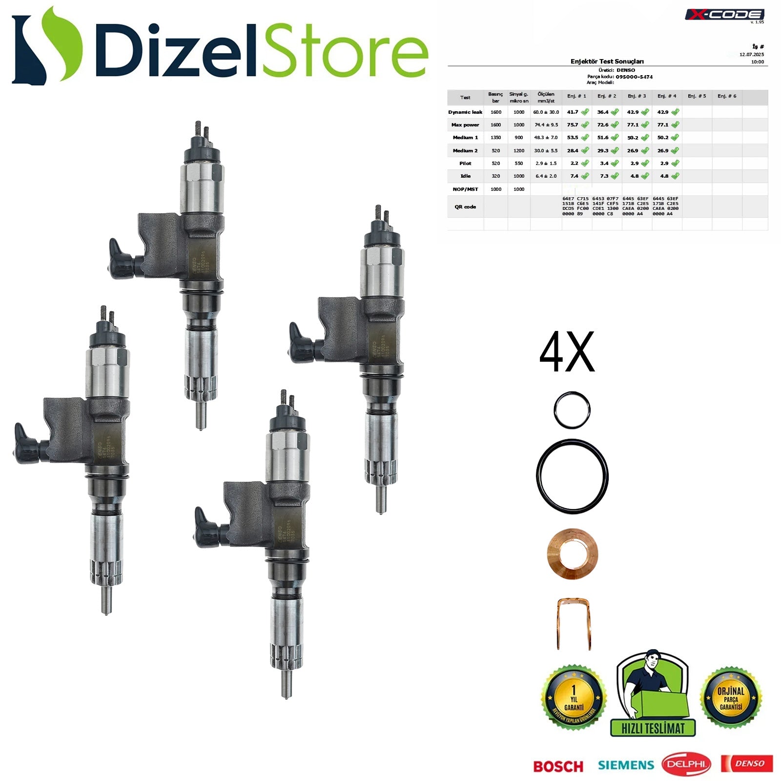 4HK1 5.2L MOTOR ISUZU DENSO ENJEKTÖR 095000-5474 8973297030
