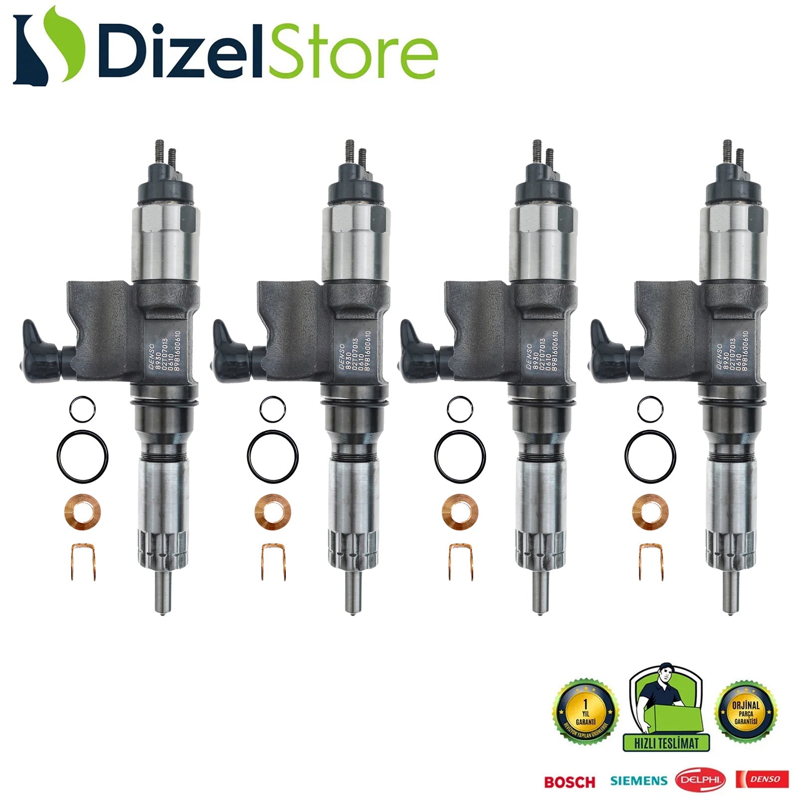 4X 095000-8930 4HK1 5.2L MOTOR EURO 4 EURO 5 ISUZU DENSO ENJEKTÖR