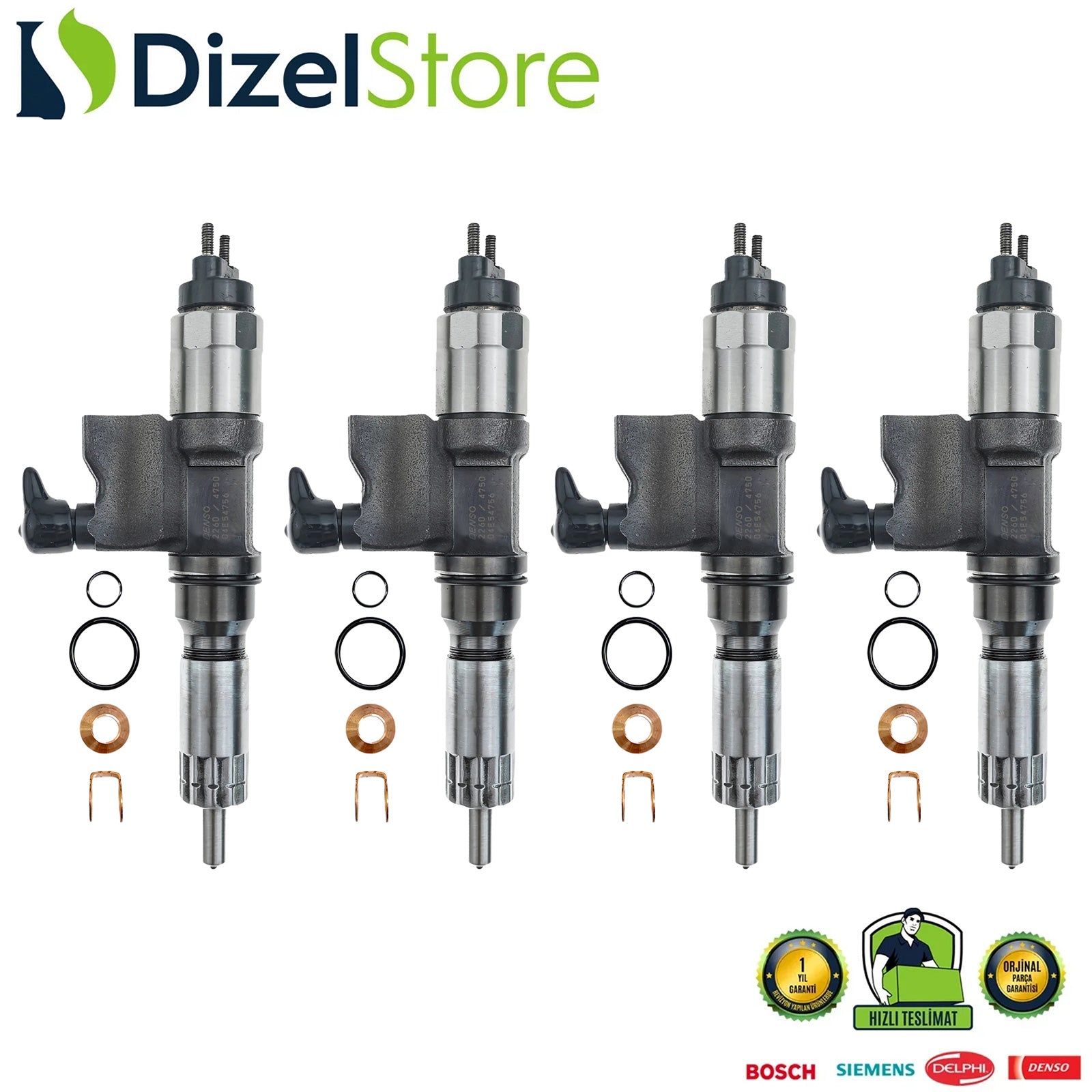 4X 295050-2260/4750 ISUZU 6HK1 7.8 L MOTOR DENSO ENJEKTÖR 8983064750