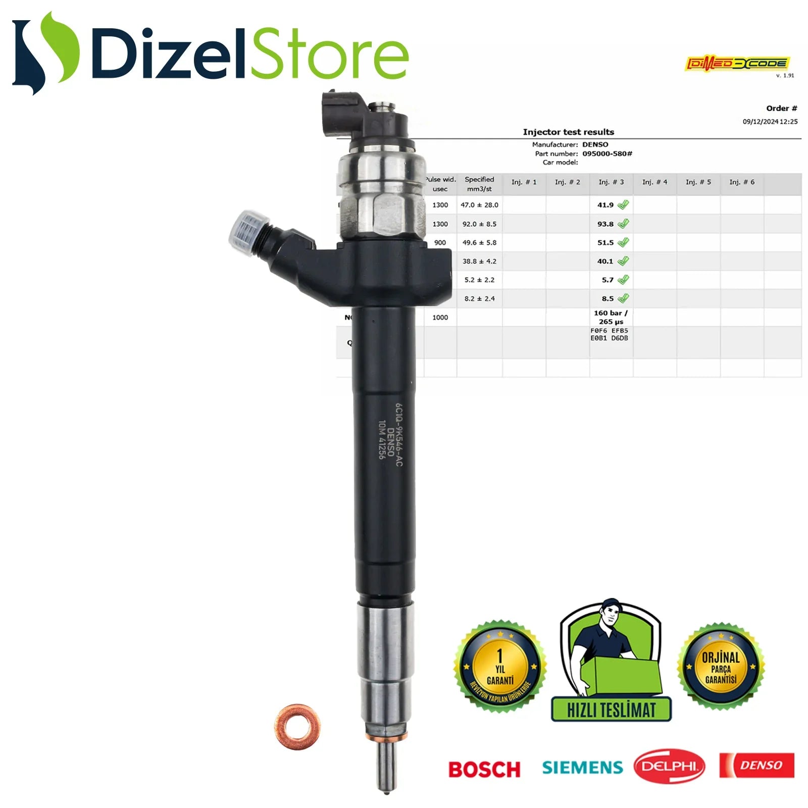 6C1Q-9K546-AC Denso Enjektör Fiat Ford Citroën Jumper 2.2 HDi DCRI105800 - Dizel Store