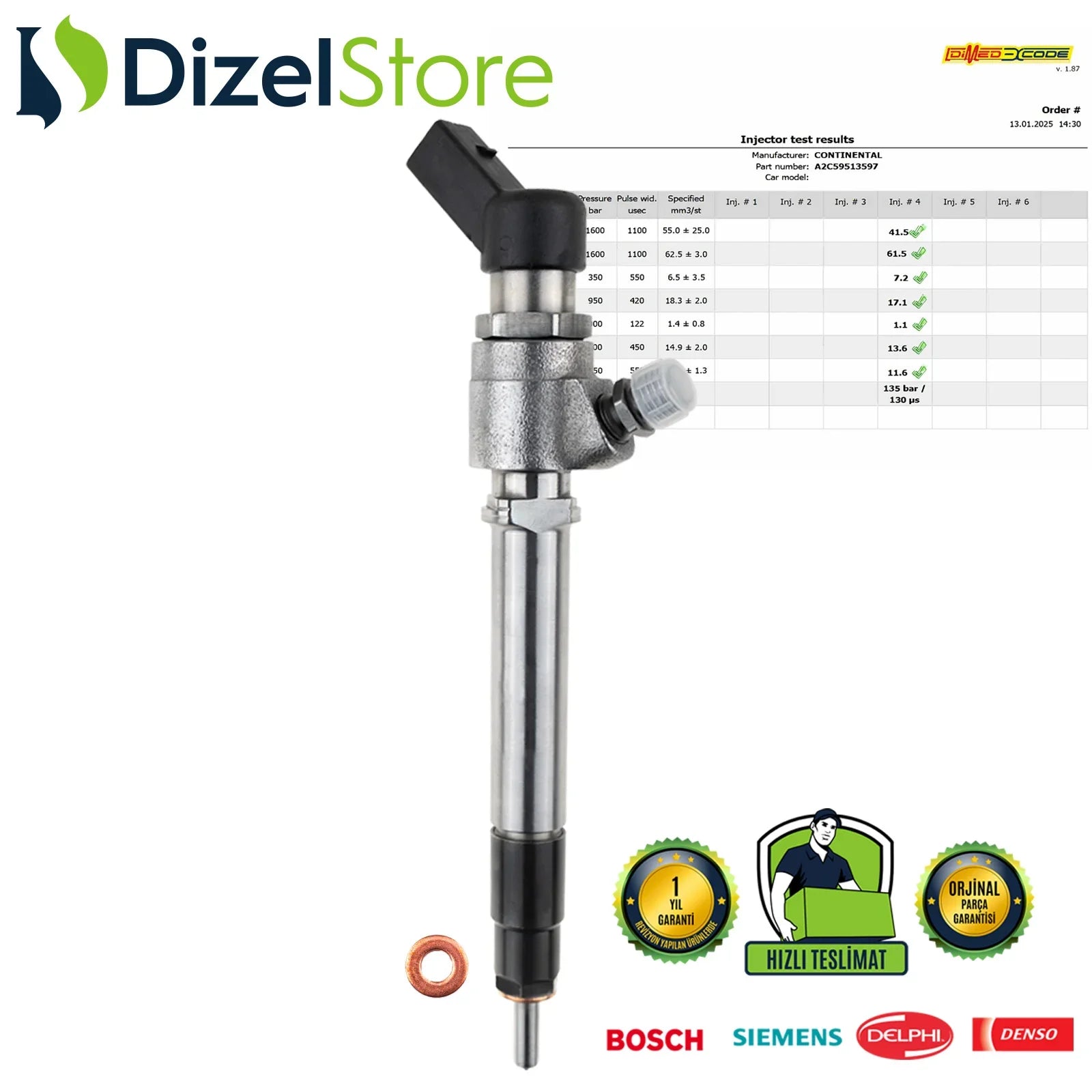 6H4Q9K546EB Siemens Enjektör Land Rover Range Rover III L322 3.6 D 4x4 A2C59513597 - Dizel Store