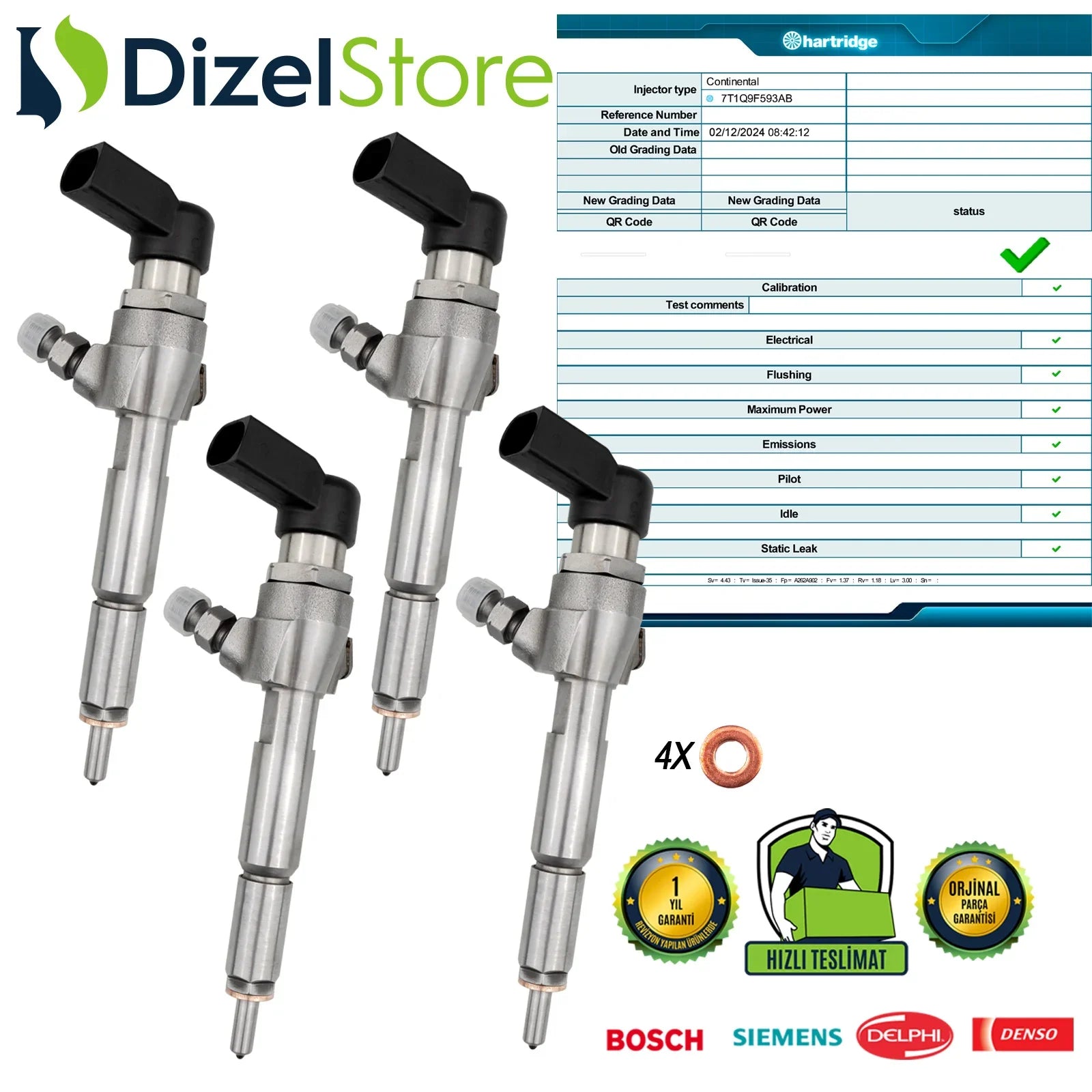 094748251a　DIKINR407 7台 4X FORD CONNECT 1.8 TDCI VDO ENJEKTÖR 7T1Q-9F593-AB – Dizel Store