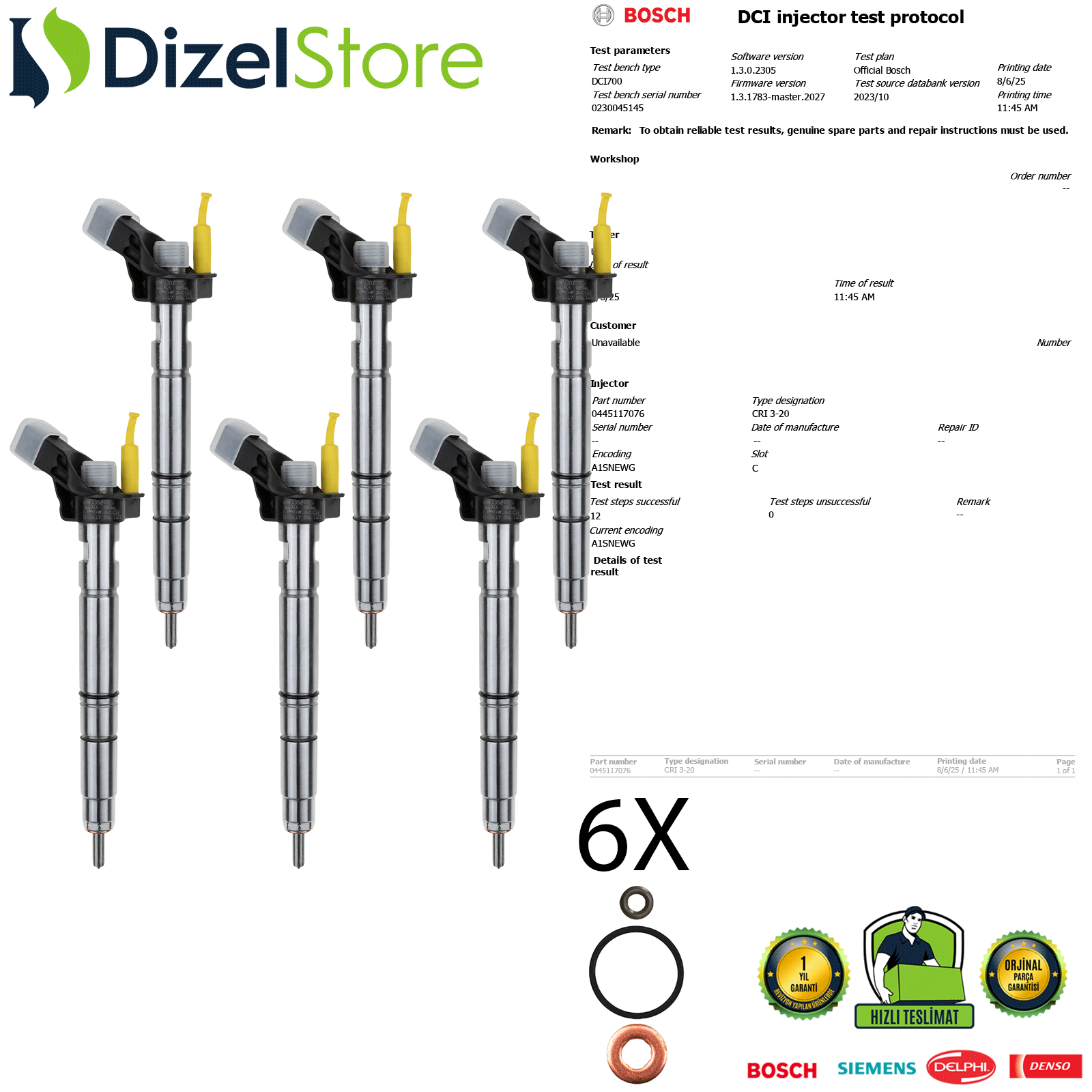 6X AUDİ Q7-PORSCHE CAYENNE-VW TOUAREG 3.0 TDİ 0445117076 059130277EJ