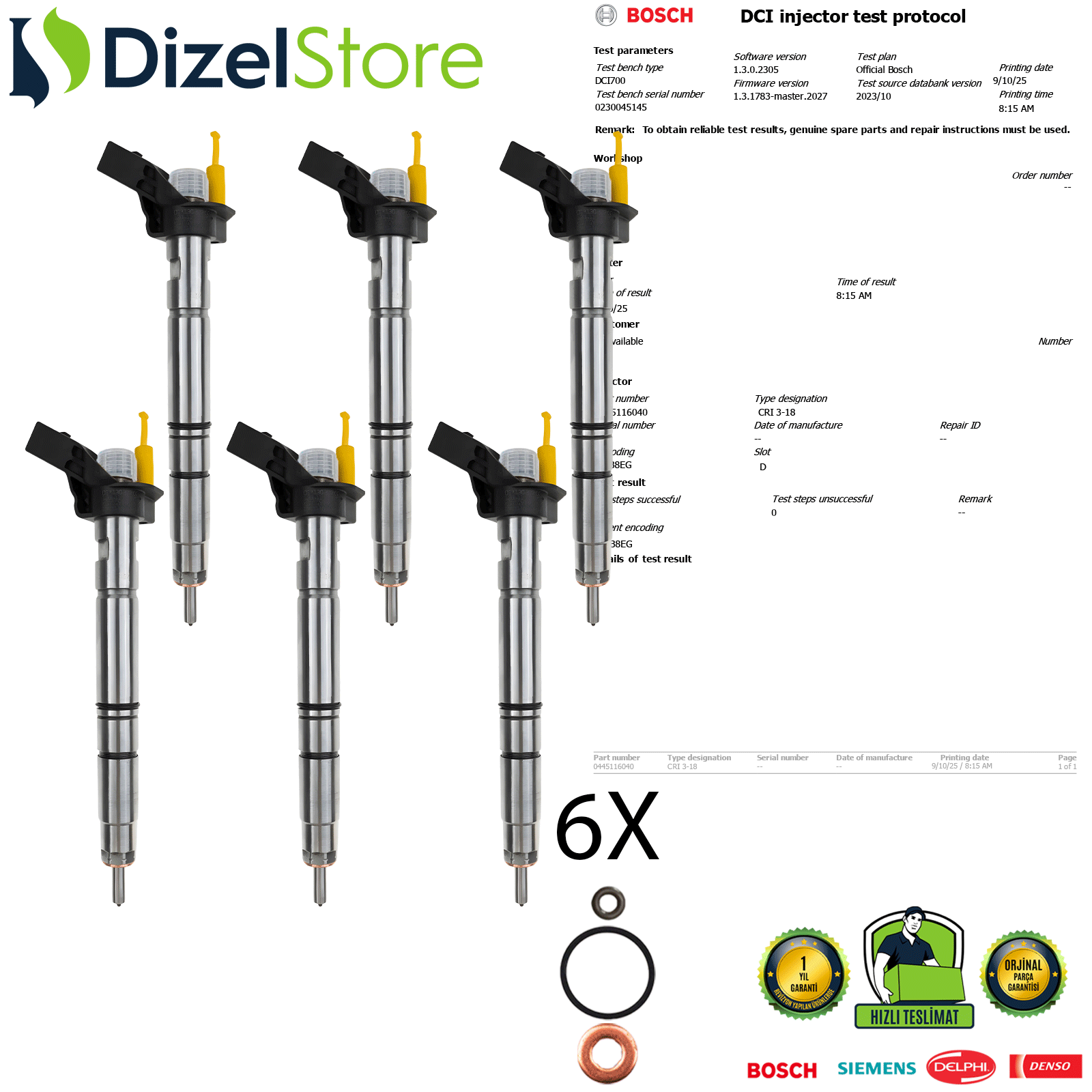 6X AUDİ A4 3.0 TDI BOSCH 0445116040 059130277CC