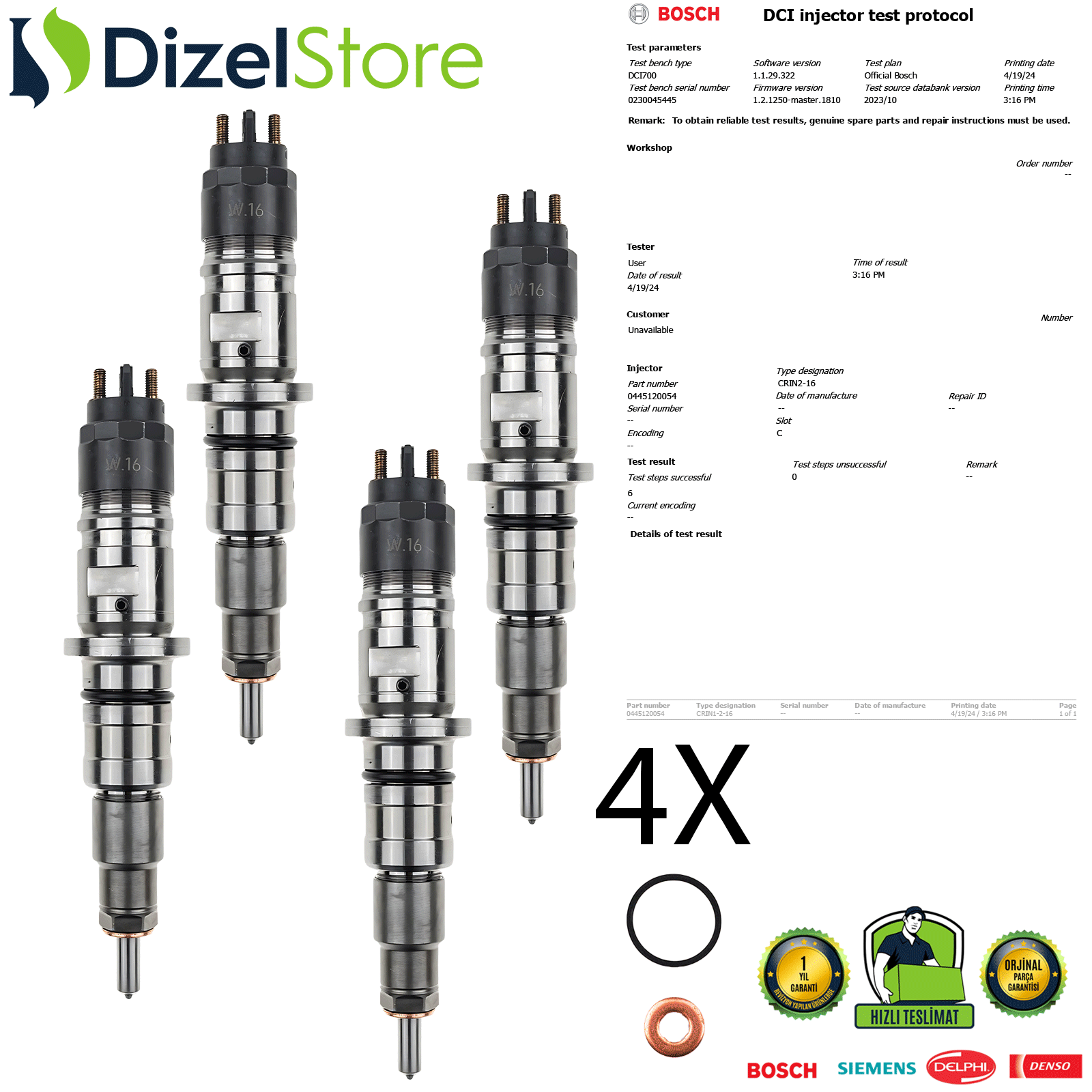 4X IVECO EURO CARGO-KARSAN ATAK 0445120054 504091504