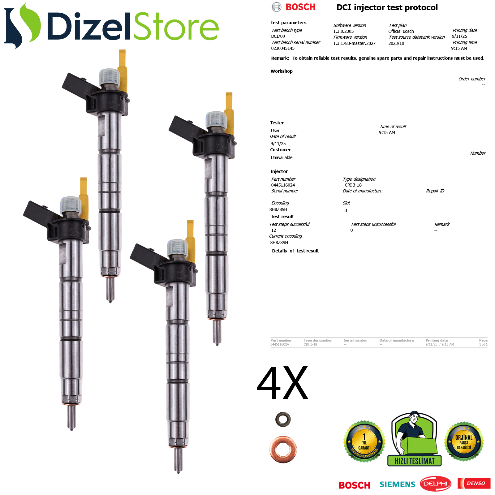 4X BMW 3 SERİ x5 3.0 0445116024 7805428