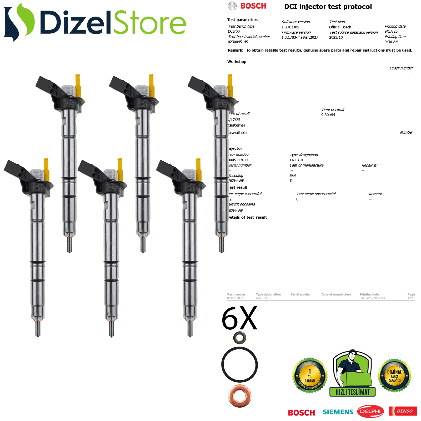 6X 0445117027 Volkswagen Touareg 3.0 059130277CH