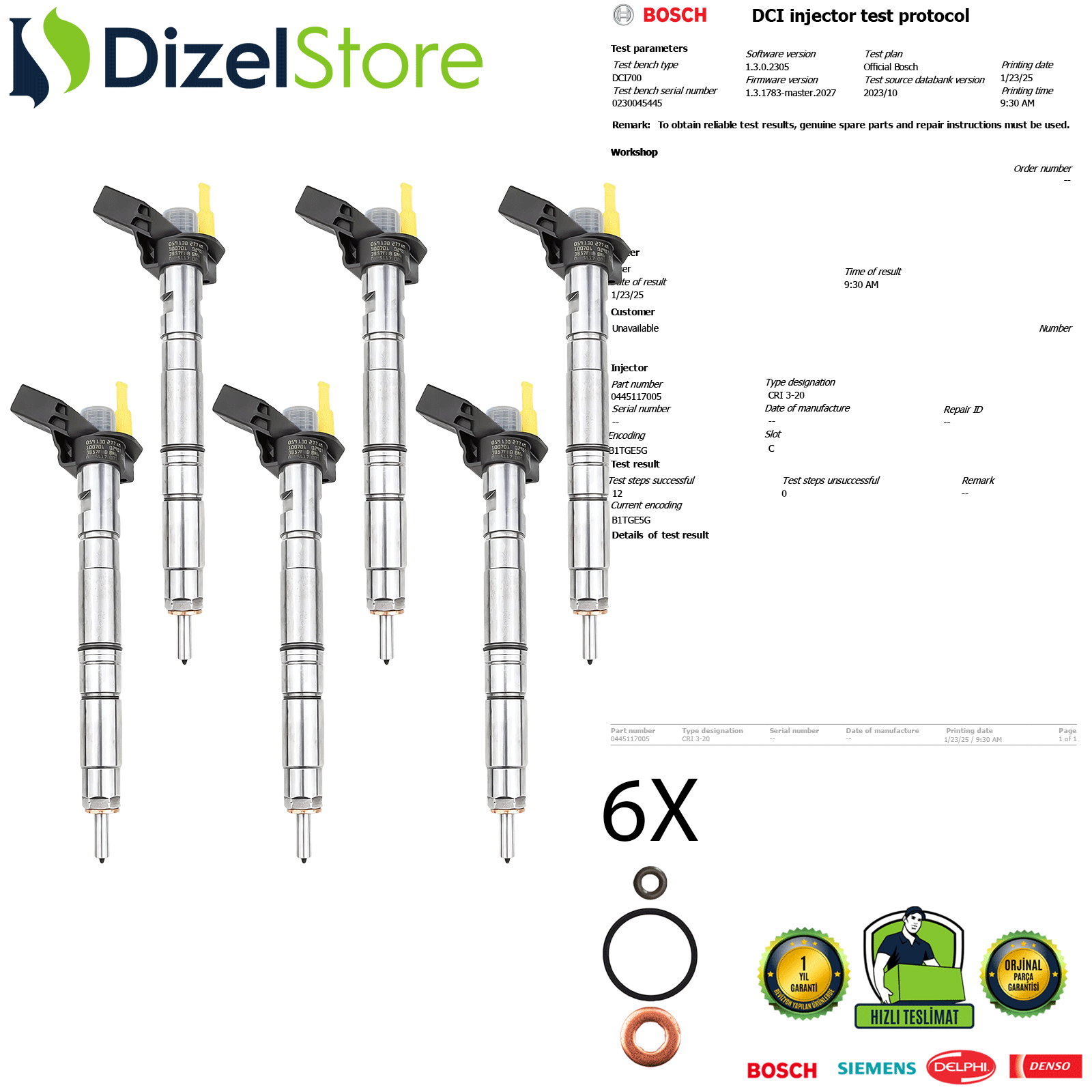 6X AUDİ A4-A6-Q7 3.0 TDI 0445117005 059130277AM