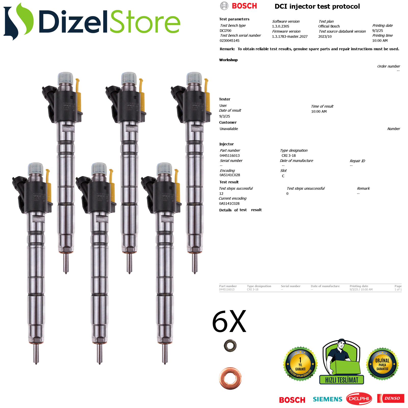 6X Land Rover Discovery / Ranger Rover 3.0 D 9X2Q9K546DB 0445116013