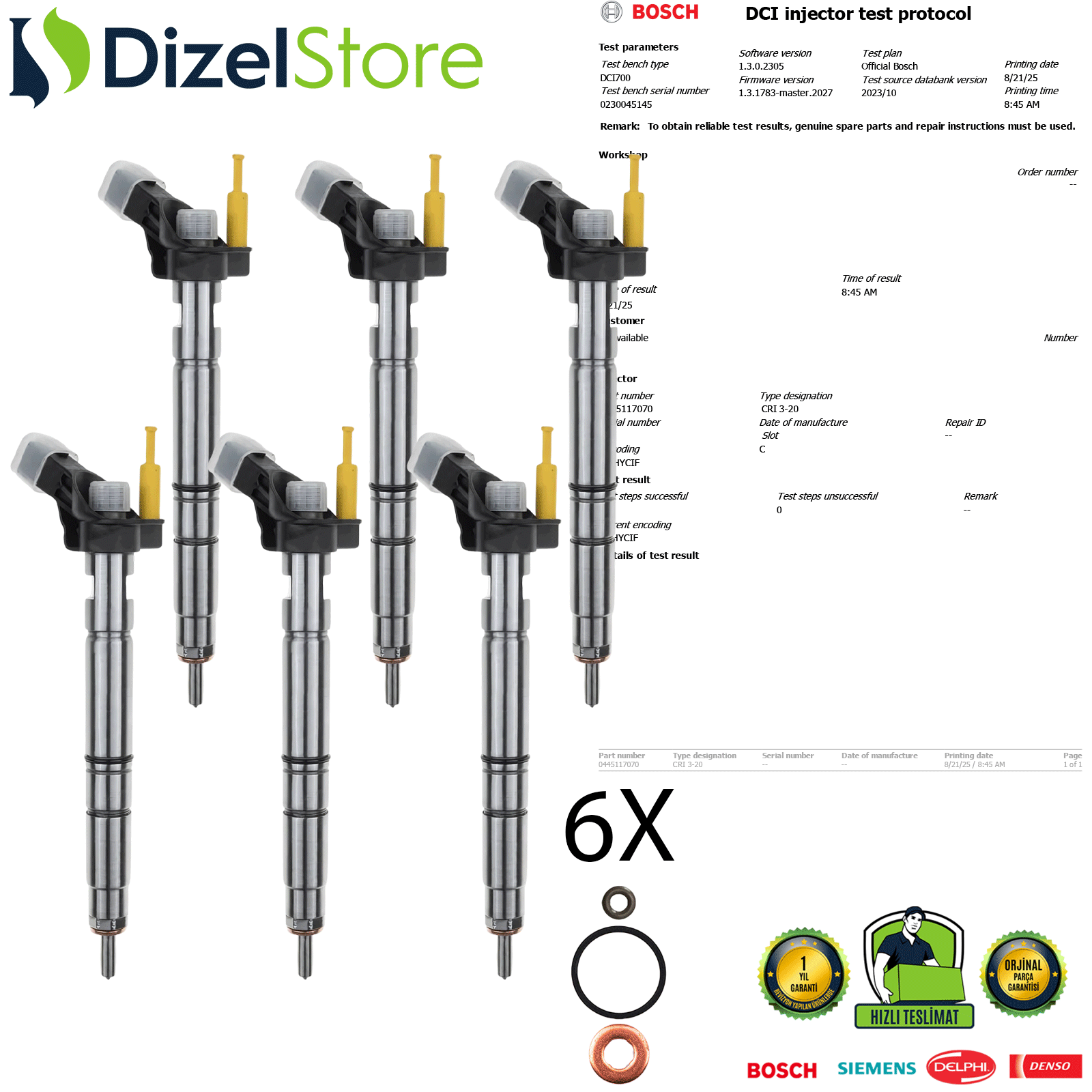 6X AUDİ A6 PORSCHE PANAMERA 3.0 DİZEL 0445117070 059130277CK