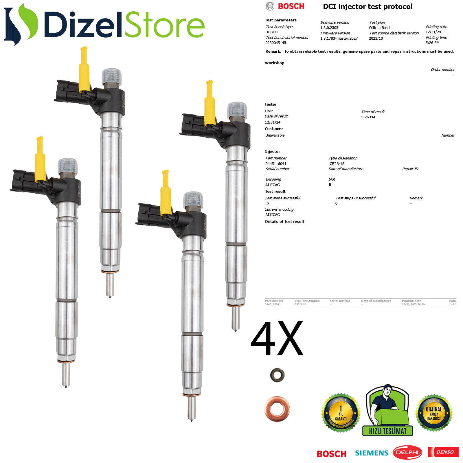 4X JEEP WRANGLER III 2.8 CRD 0445116041 35062005F