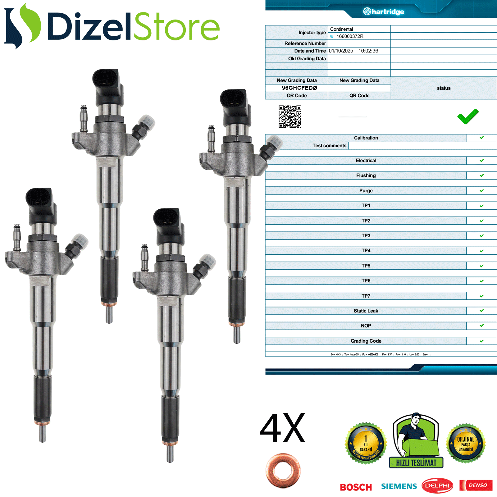 4X RENAULT MASTER III 2.3 dCi SIEMENS 166000372R 1660000Q2F