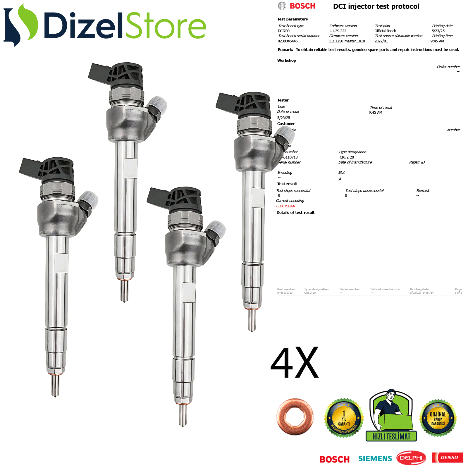 4X OPEL INSIGNIA 2.0 CDTI 0445110713 55488616