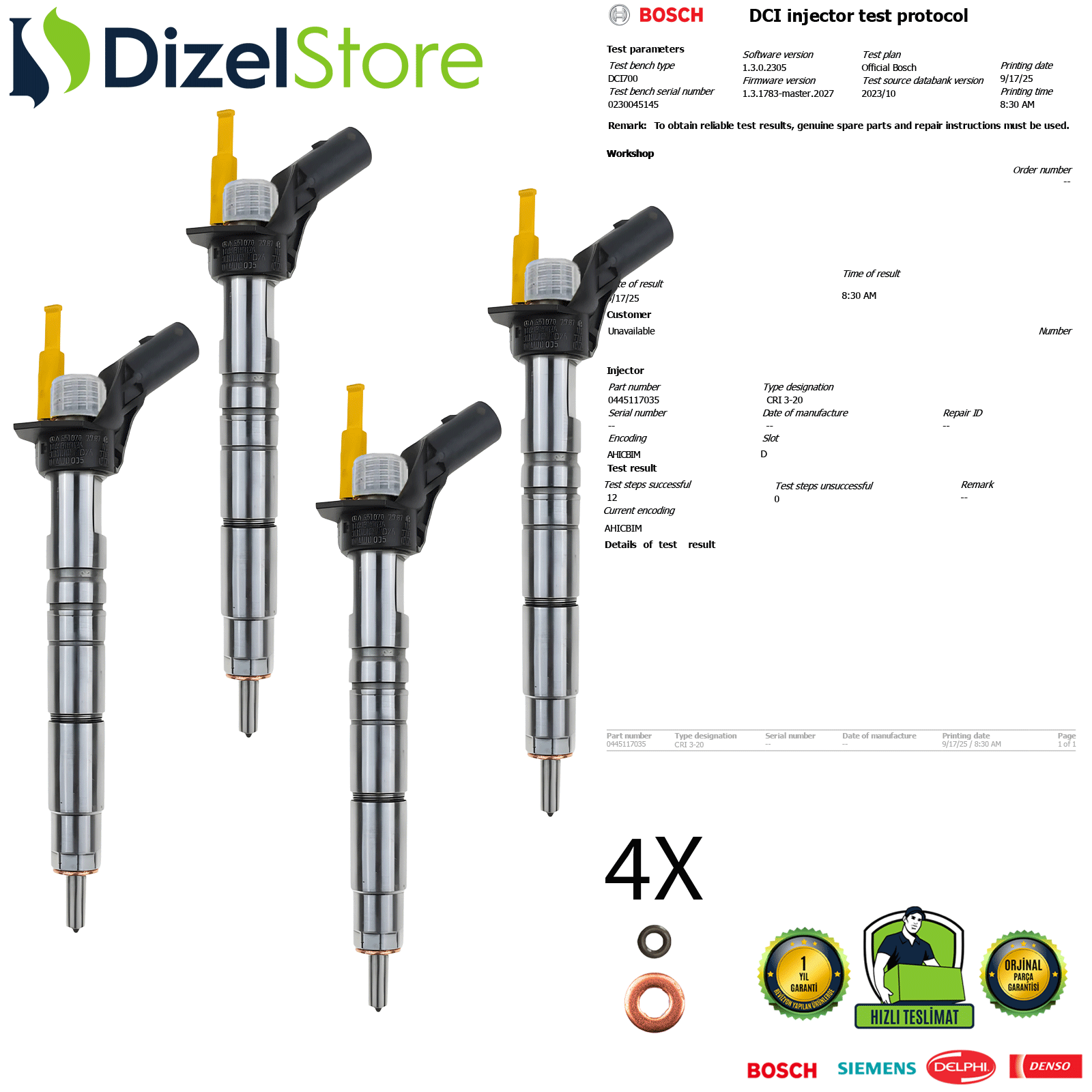 4X 0445117035 Mercedes-Benz SLC250 A6510702987