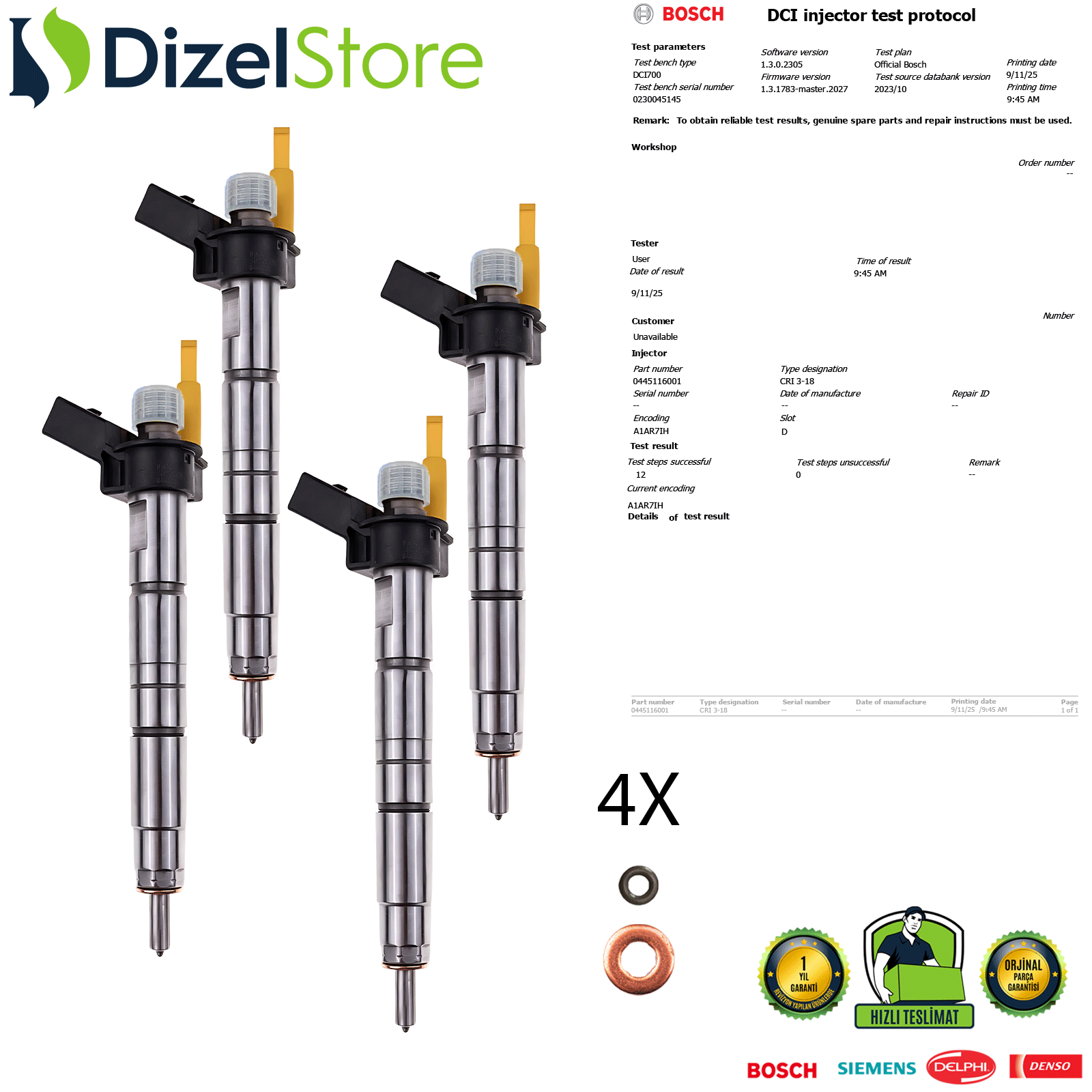 4X BMW X3 120d 320d 520d 2.0 0445116001 13537797877