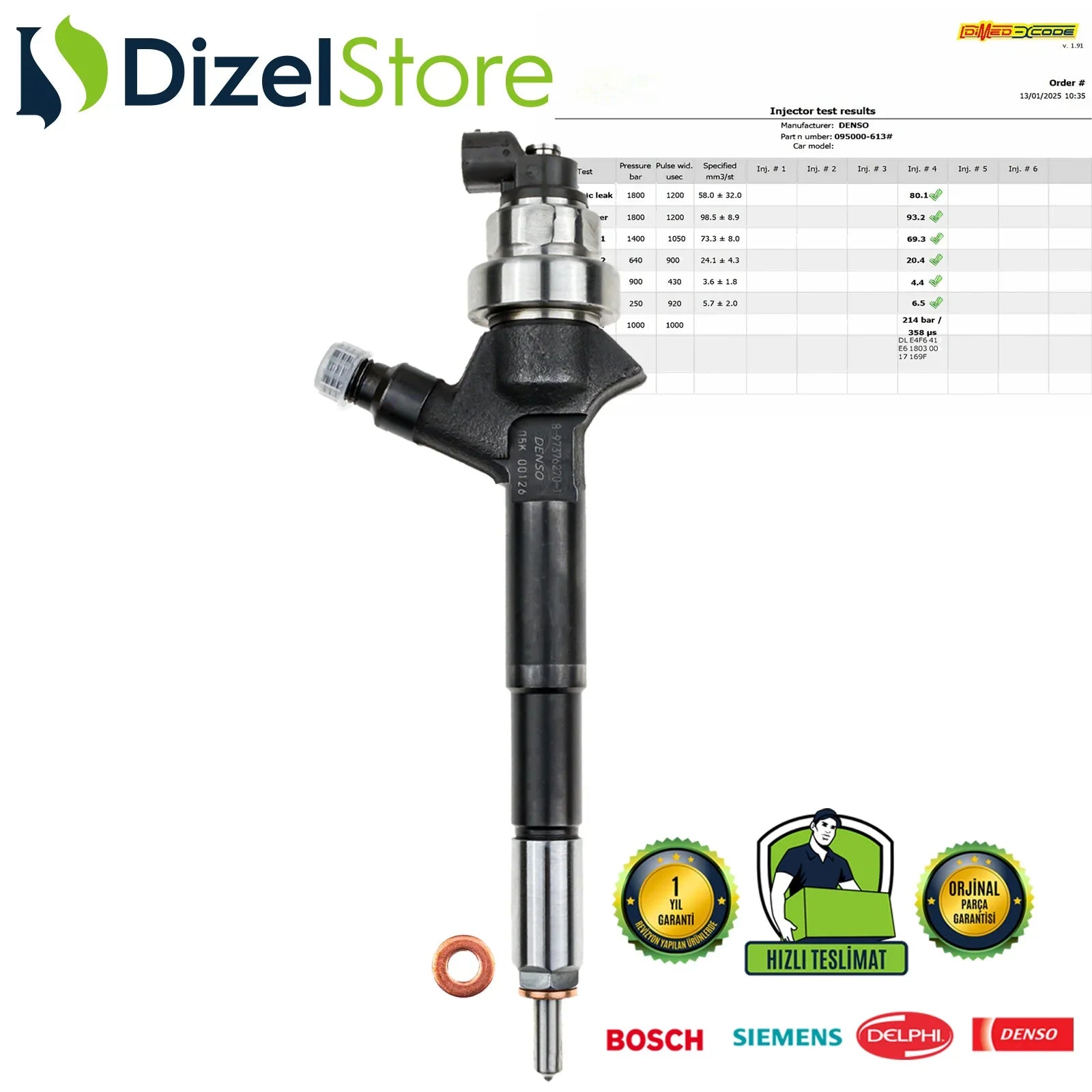 8-97376270-1 Denso Enjektör Opel Astra Corsa Zafira 1.7 CDTI DCRI106130 - Dizel Store