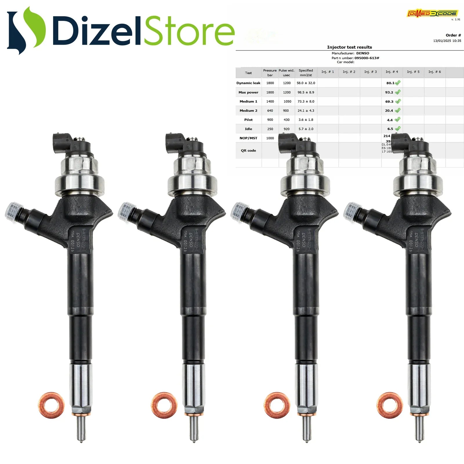 4X 8-97376270-1 Denso Enjektör Opel Astra Corsa Zafira 1.7 CDTI DCRI106130 - Dizel Store