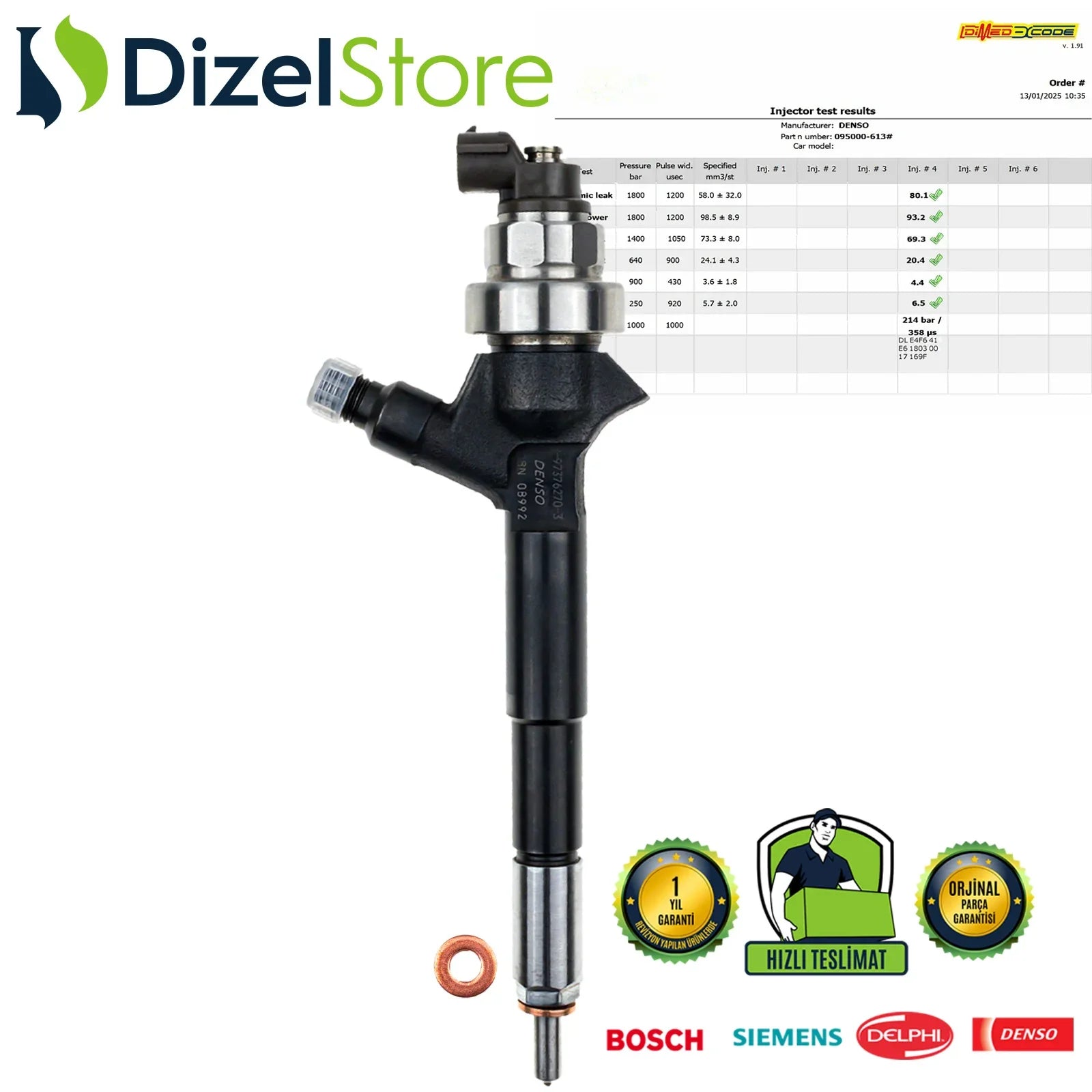 8-97376270-3 Denso Eispritzdüse Injektor Opel Astra Corsa Zafira 1.7 CDTI DCRI106130 - Dizel Store